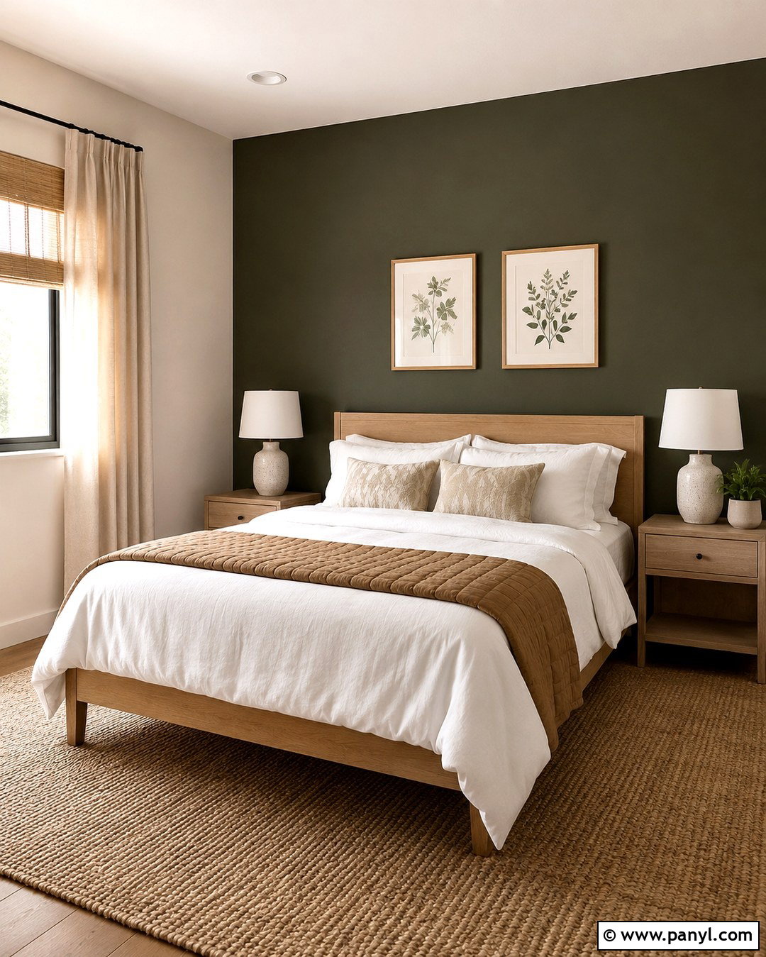 Dark Olive Guest Bedroom Accent Wall - 20 Dark Paint Accent Wall Ideas
