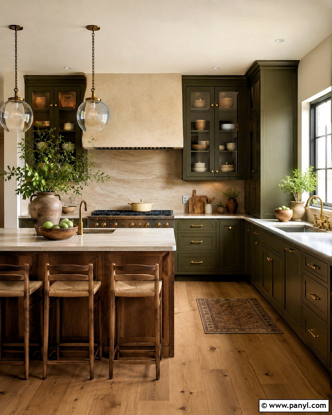 Dark Olive Kitchen - 20 kitchen color themes