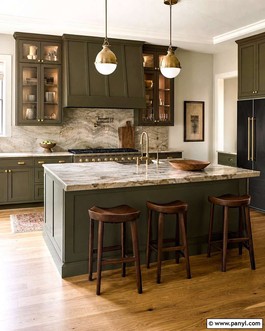 Dark Olive Kitchen Cabinets - 20 kitchen cabinet color ideas