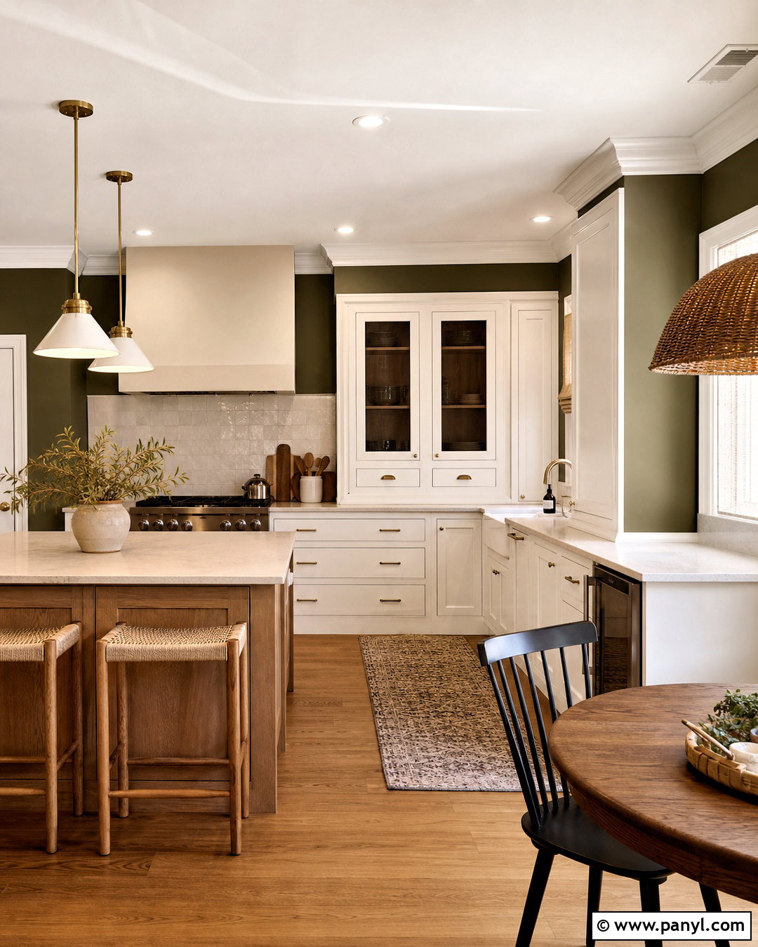Dark Olive Kitchen Walls With White Trim - 20 dark walls white trim ideas