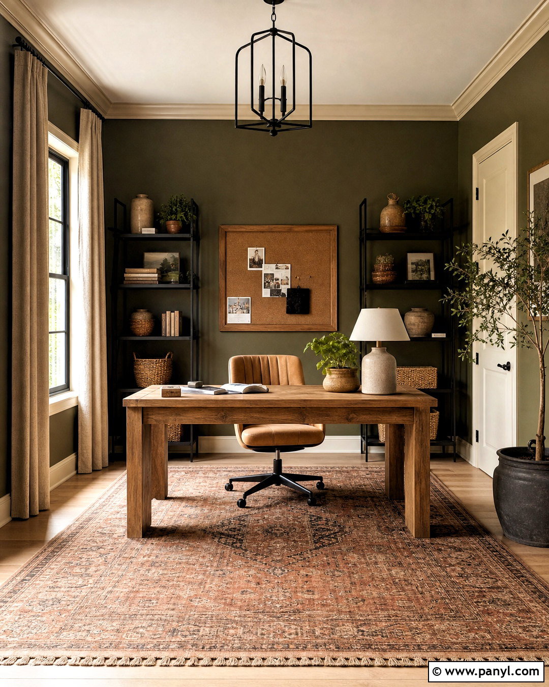 Dark Olive Office Paint - 20 moody office paint colors