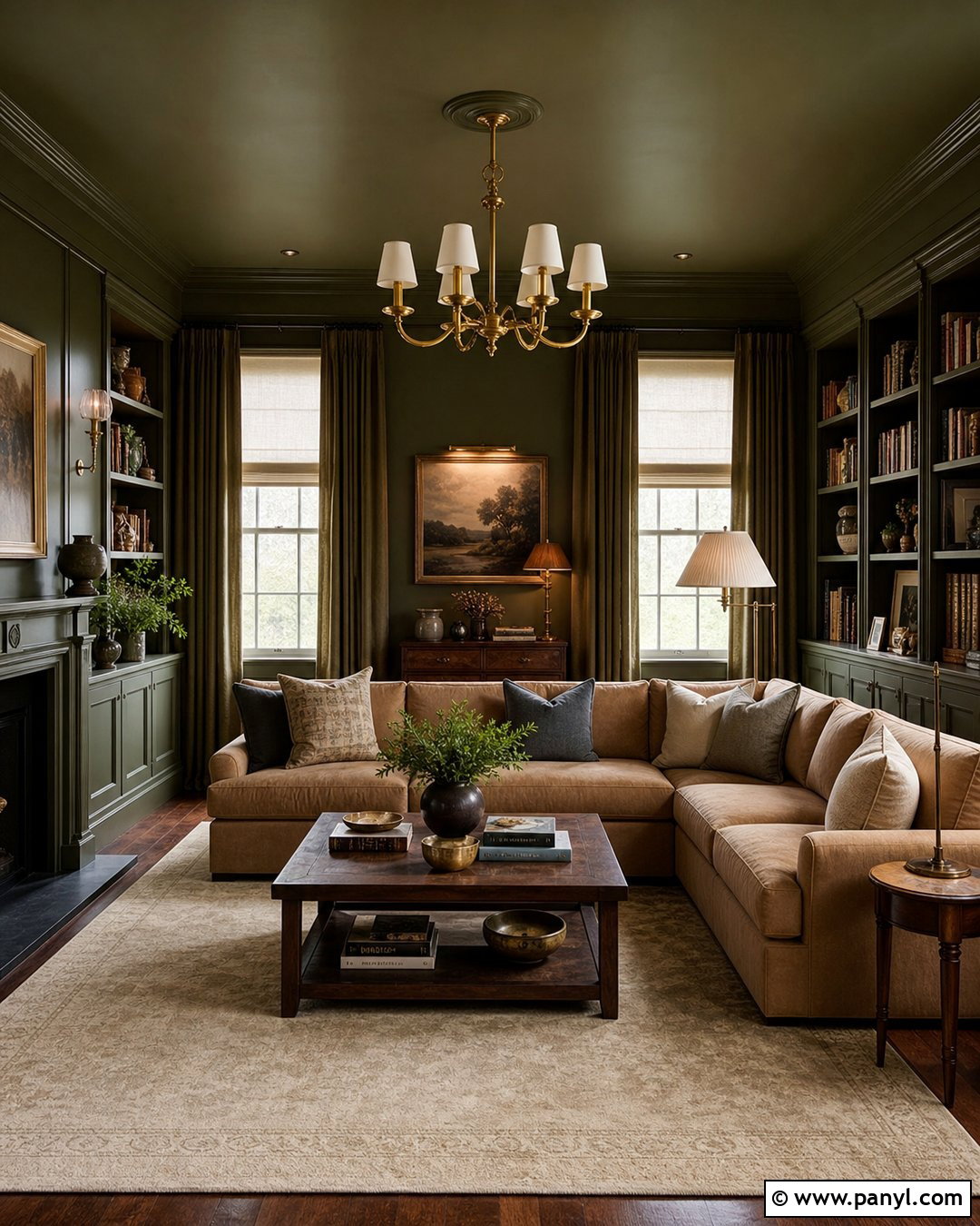 Dark Olive Walls With Olive Ceilings - 25 Dark Olive Walls