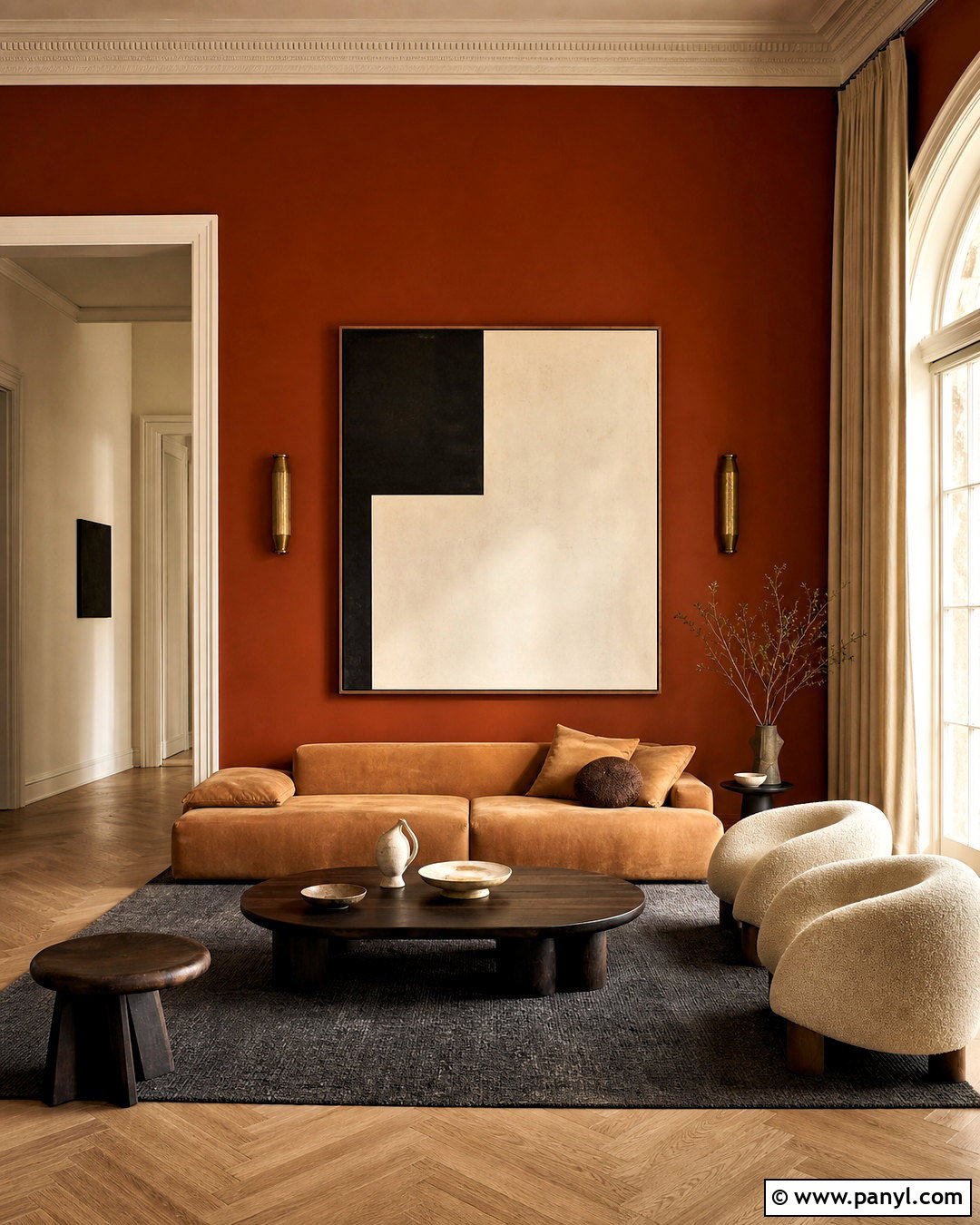 Dark Orange Accent Wall Living Room - 20 orange accent wall living room ideas
