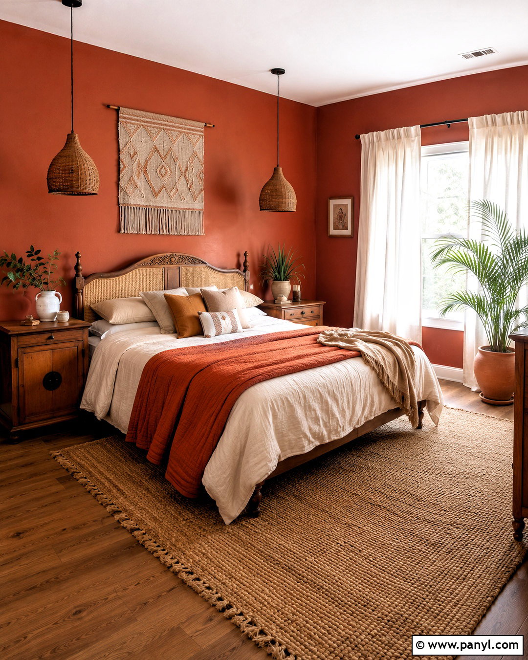 Dark Orange Boho Bedroom - 20 dark orange bedroom ideas