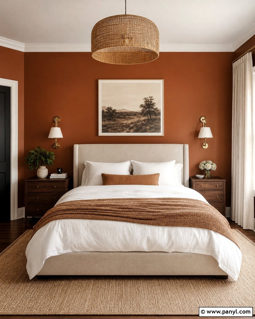 Dark Orange Brown Bedroom Wall - 20 Orange Brown Wall Ideas
