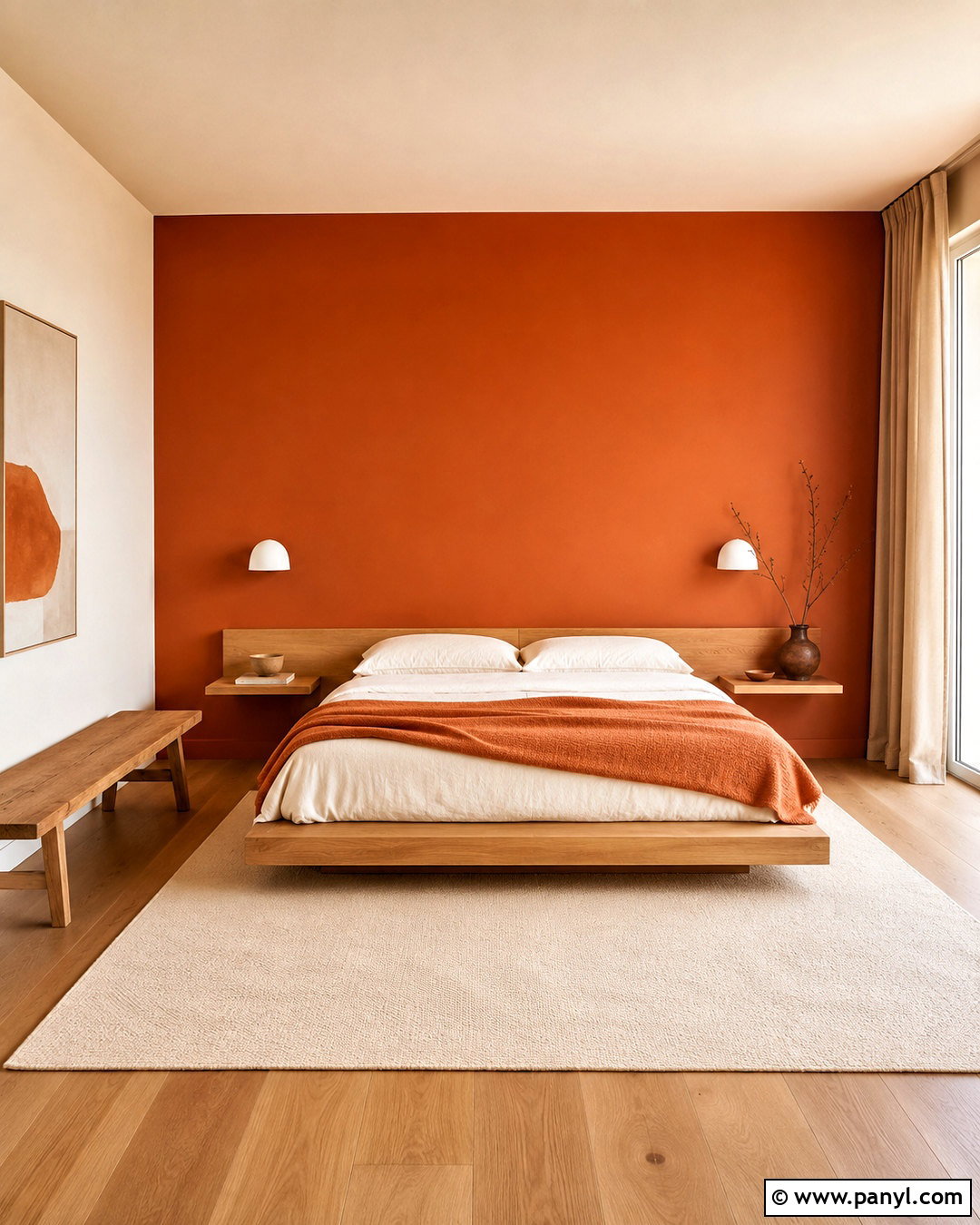 Dark Orange Minimalist Bedroom - 20 dark orange bedroom ideas