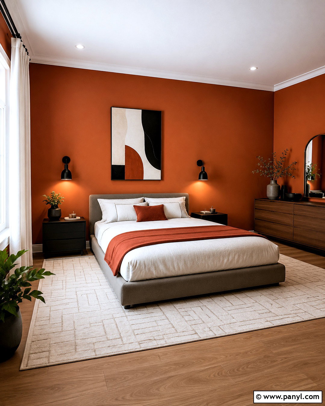 Dark Orange Modern Bedroom - 20 dark orange bedroom ideas