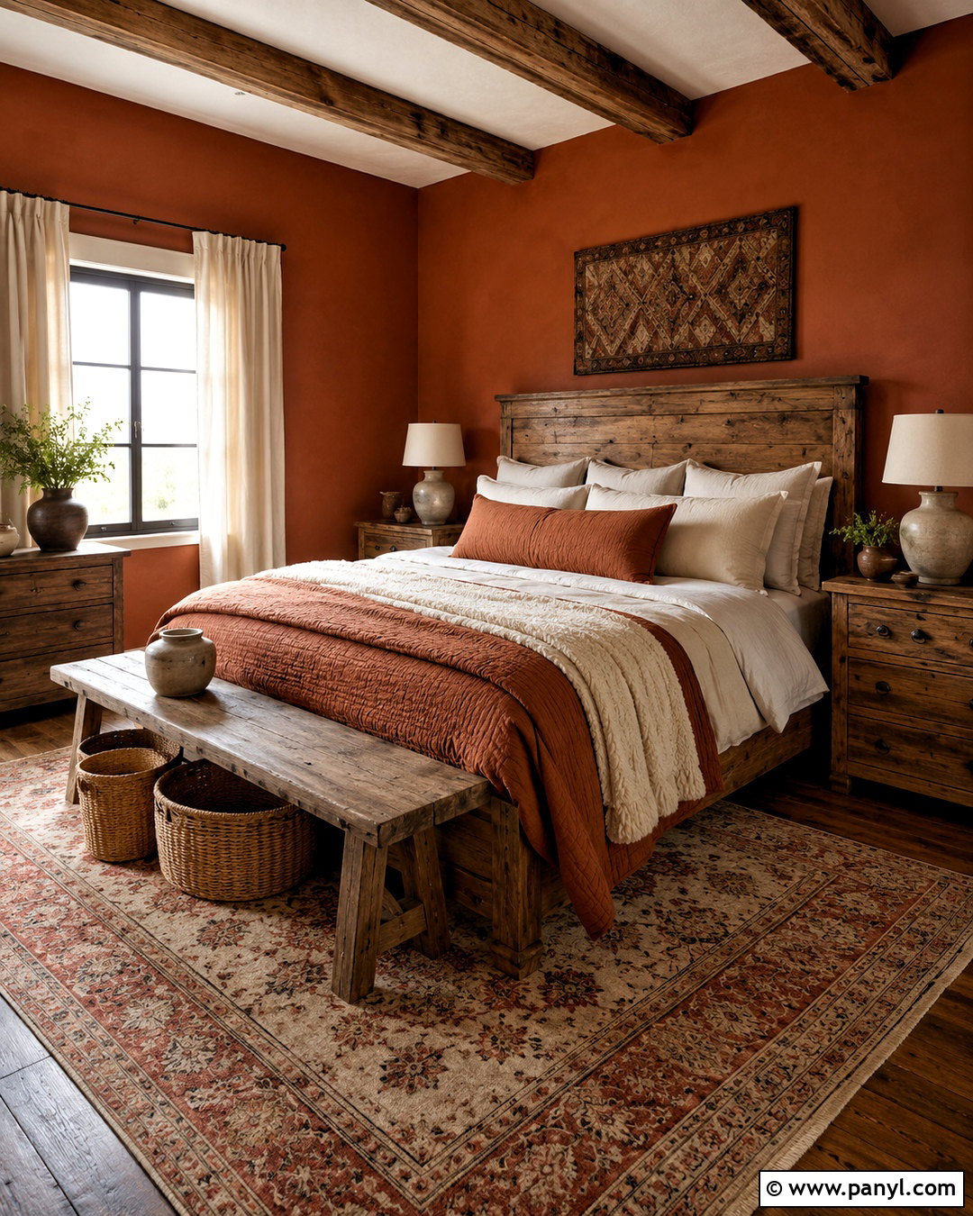 Dark Orange Rustic Bedroom - 20 dark orange bedroom ideas