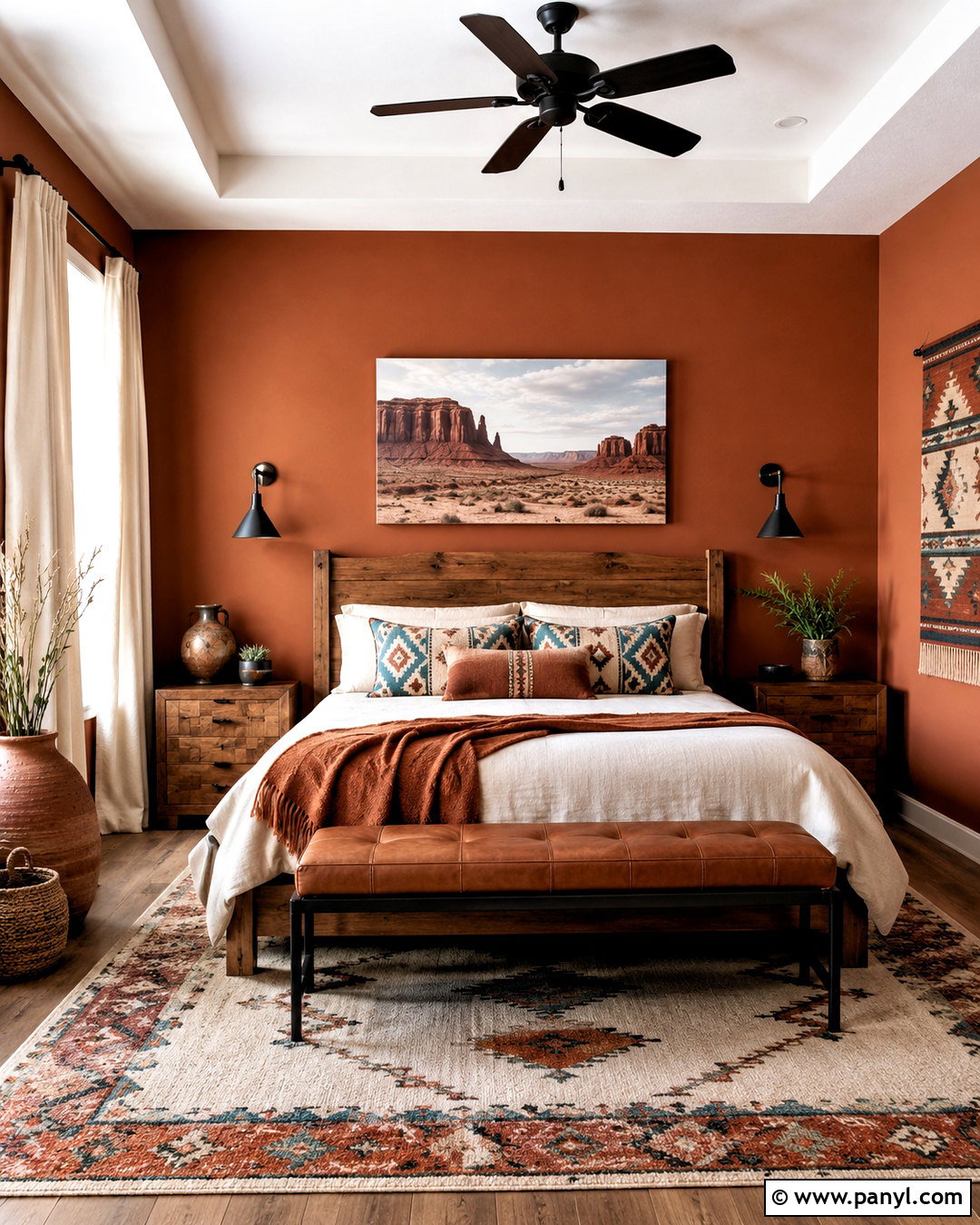 Dark Orange Southwest Bedroom - 20 dark orange bedroom ideas