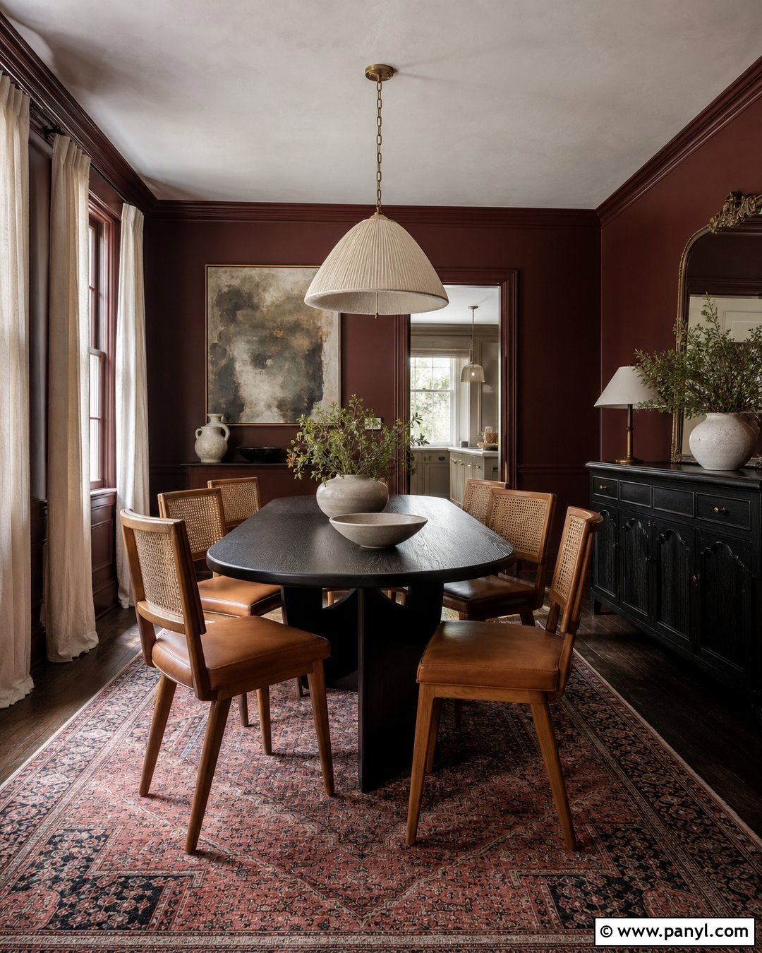Dark Oxblood Dining Room Walls - 35 dark wall colors