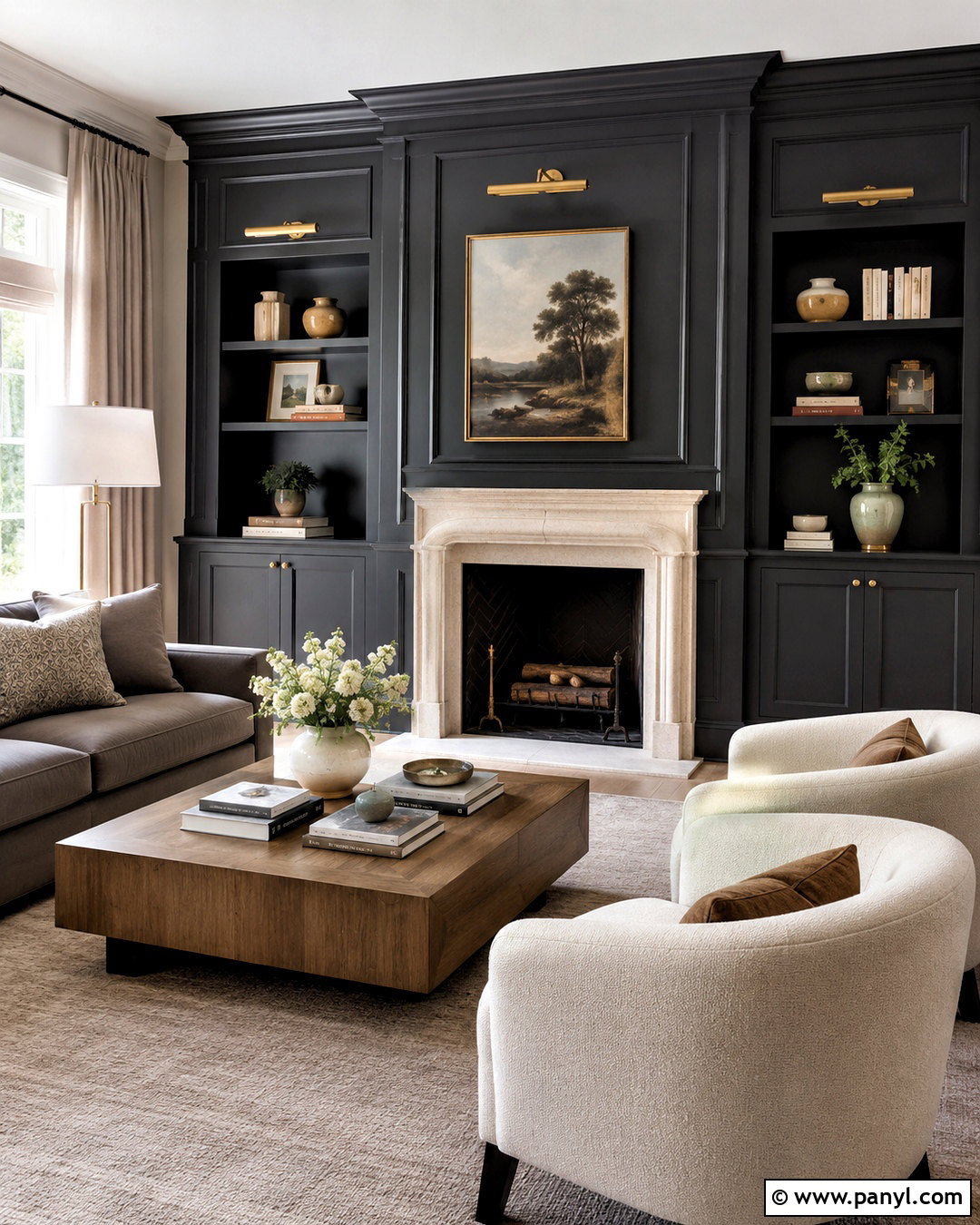 Dark Paneled Fireplace Wall - 20 dark paneled walls