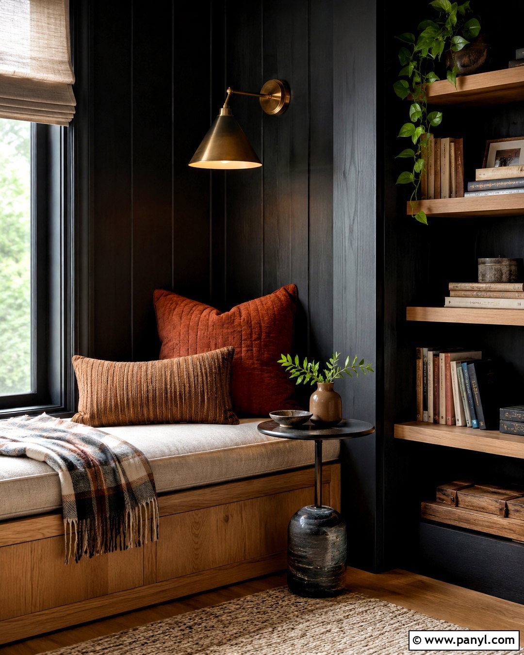 Dark Paneled Reading Nook - 20 dark paneled walls