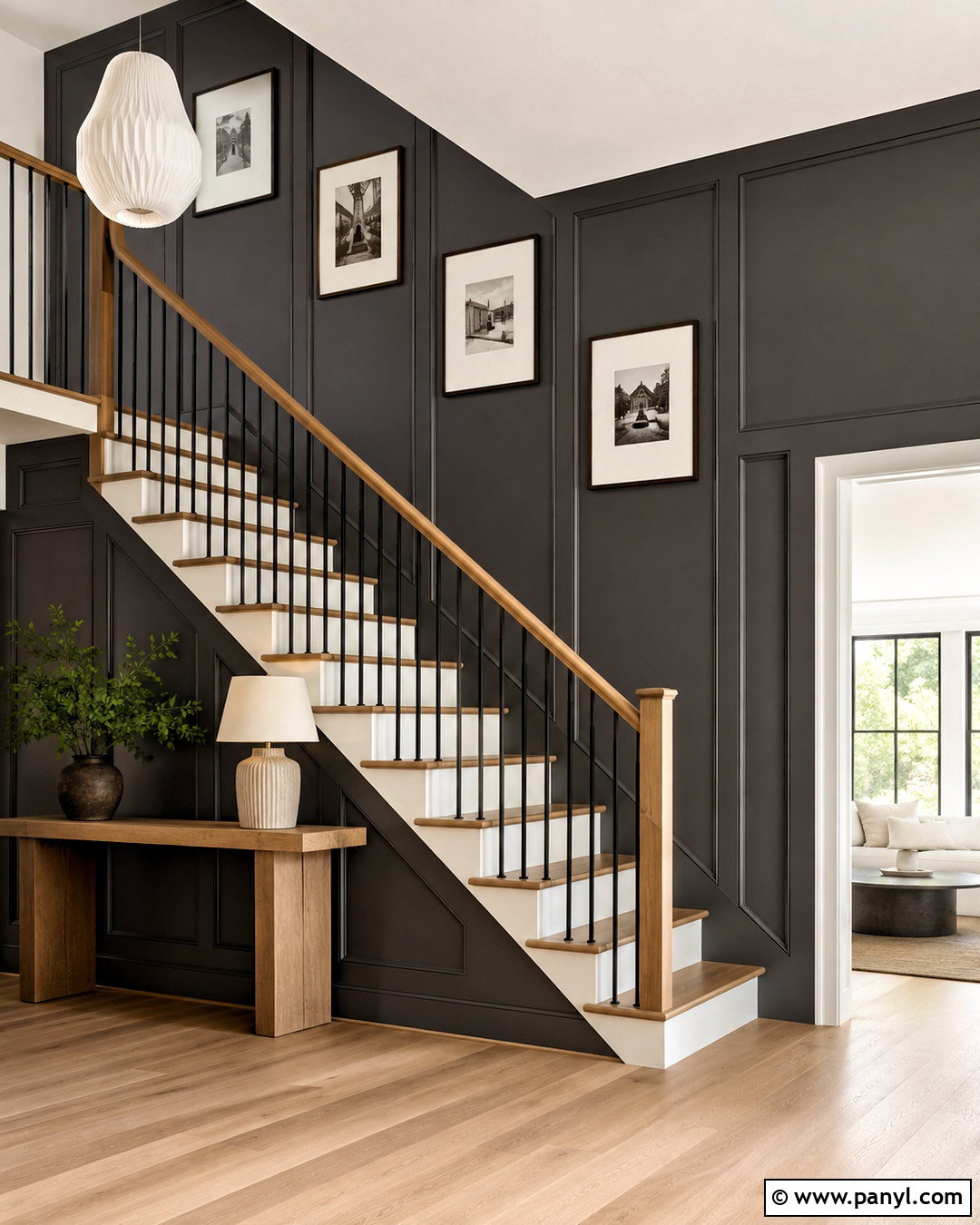 Dark Paneled Staircase Wall - 20 dark paneled walls