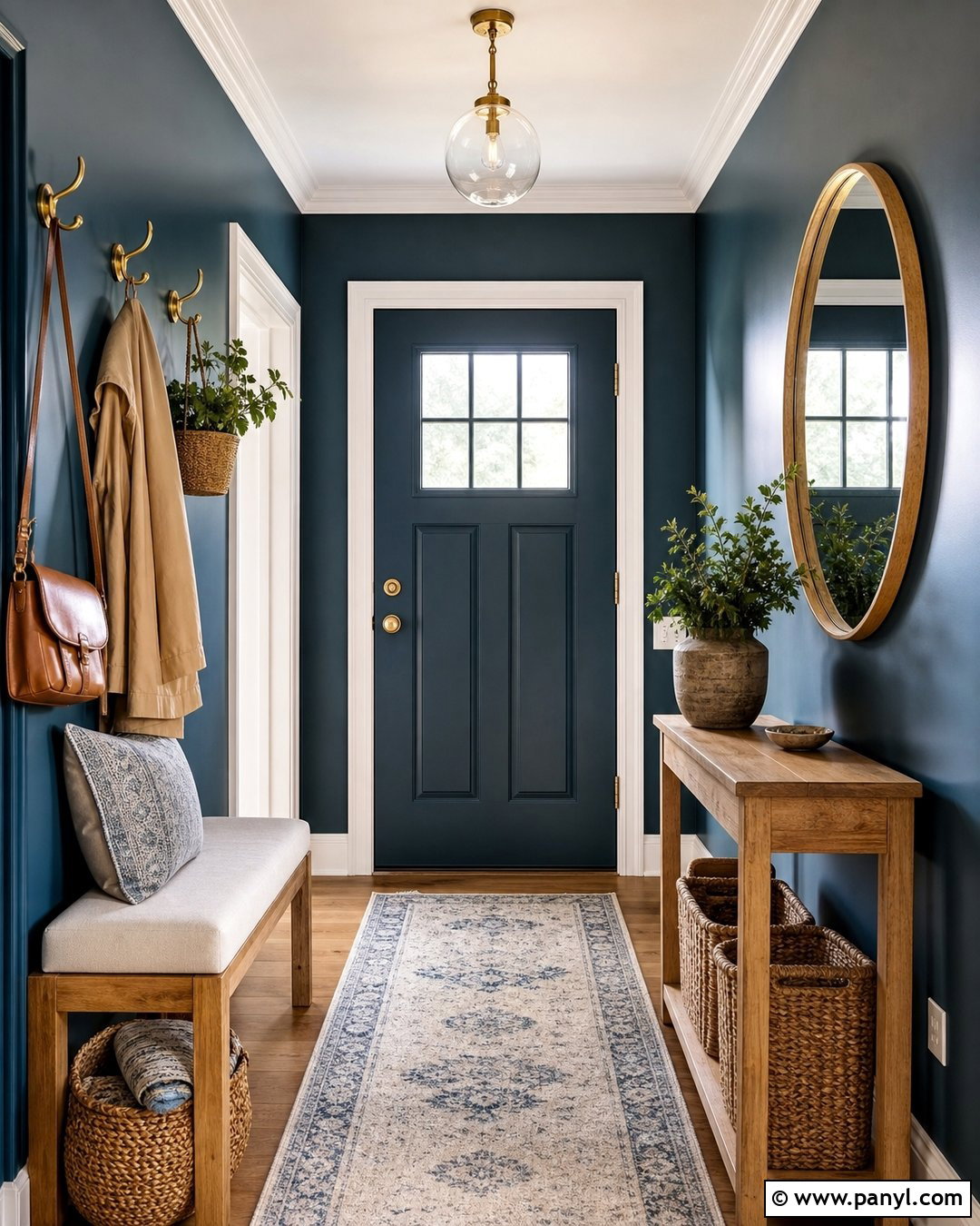 Dark Petrol Blue Entryway Walls - 35 dark wall colors