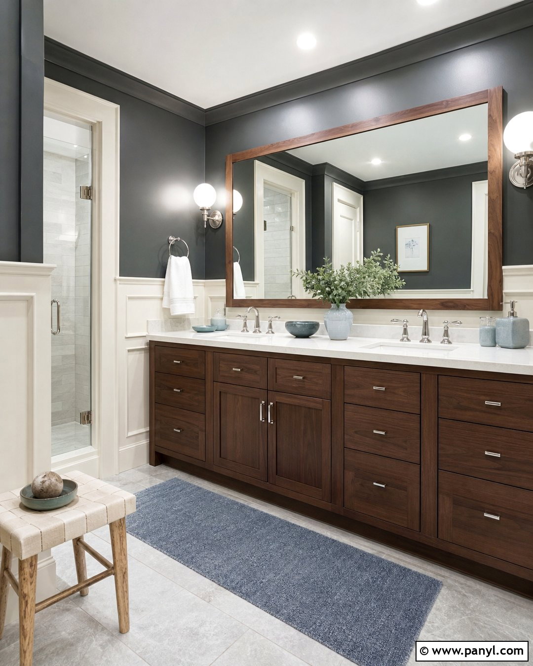 Dark Pewter Bathroom Walls - 35 dark wall colors