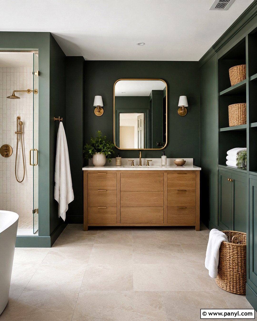 Dark Pine Green Bathroom Walls - 20 Best Green For Bathroom Walls