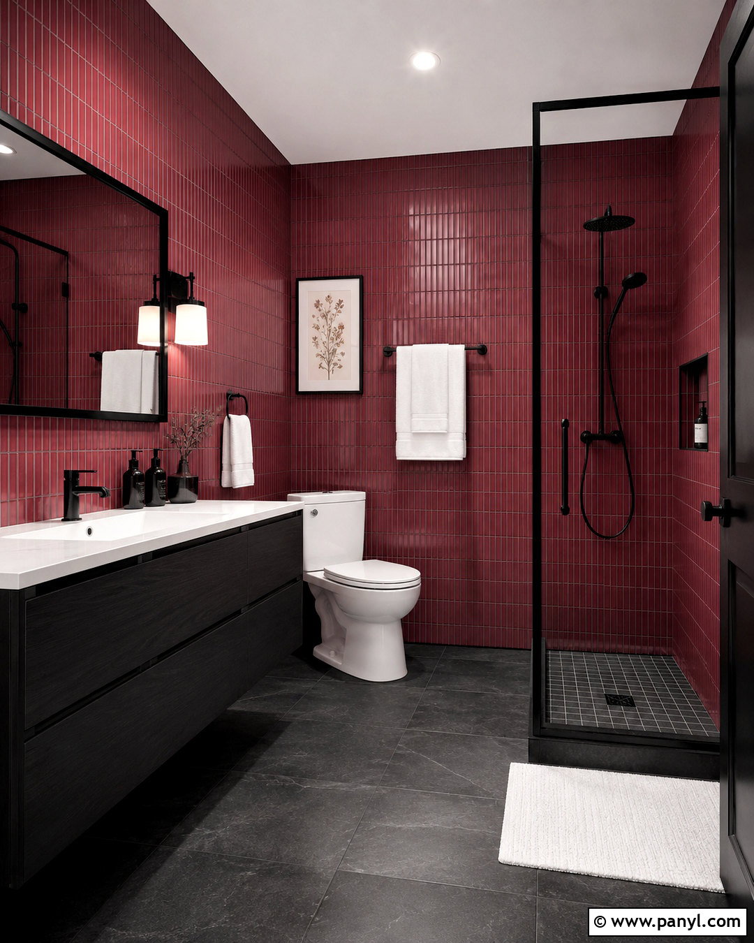 Dark Pink And Black Bathroom - 20 dark pink bathroom ideas