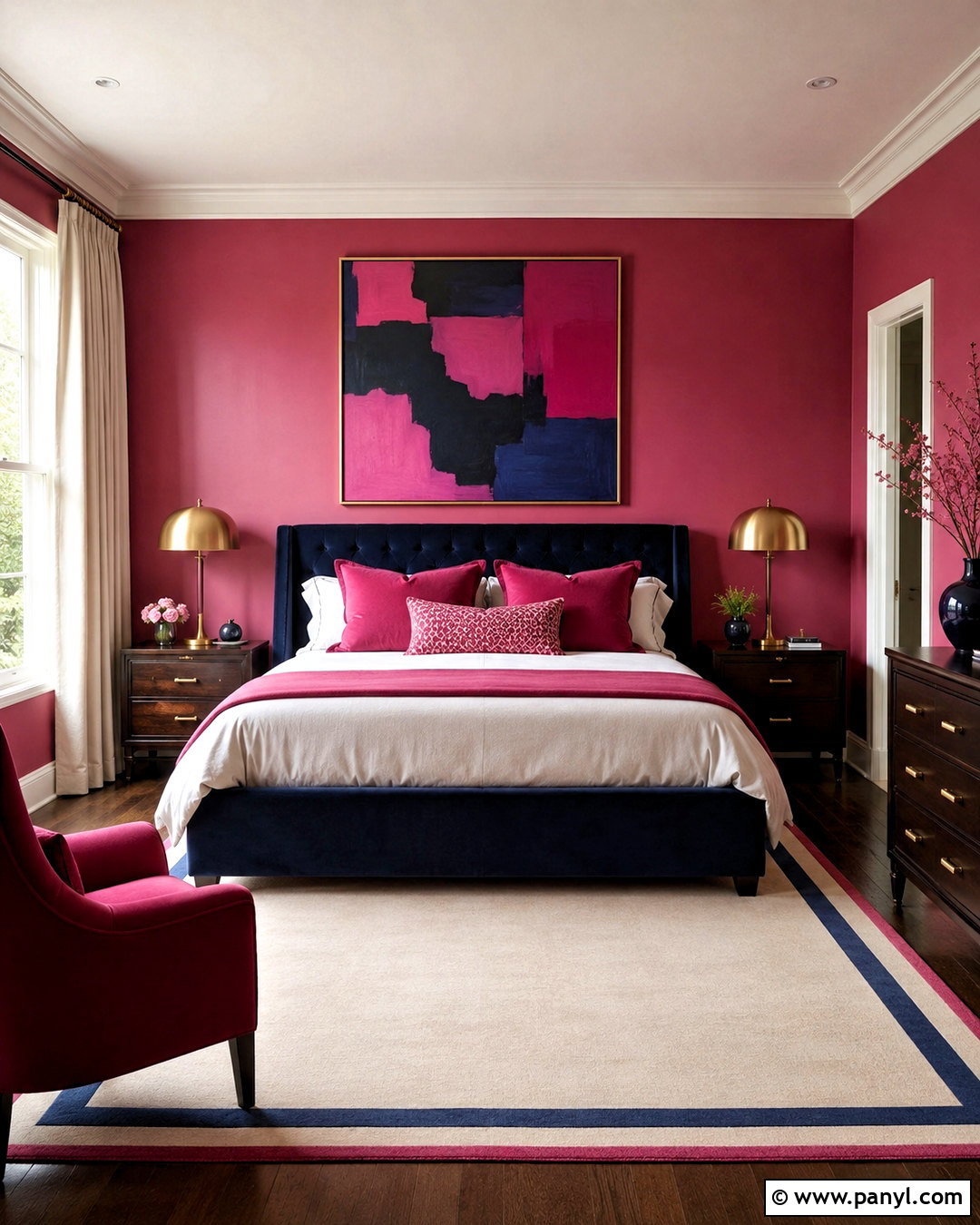 Dark Pink And Navy Bedroom - 20 dark pink bedroom ideas