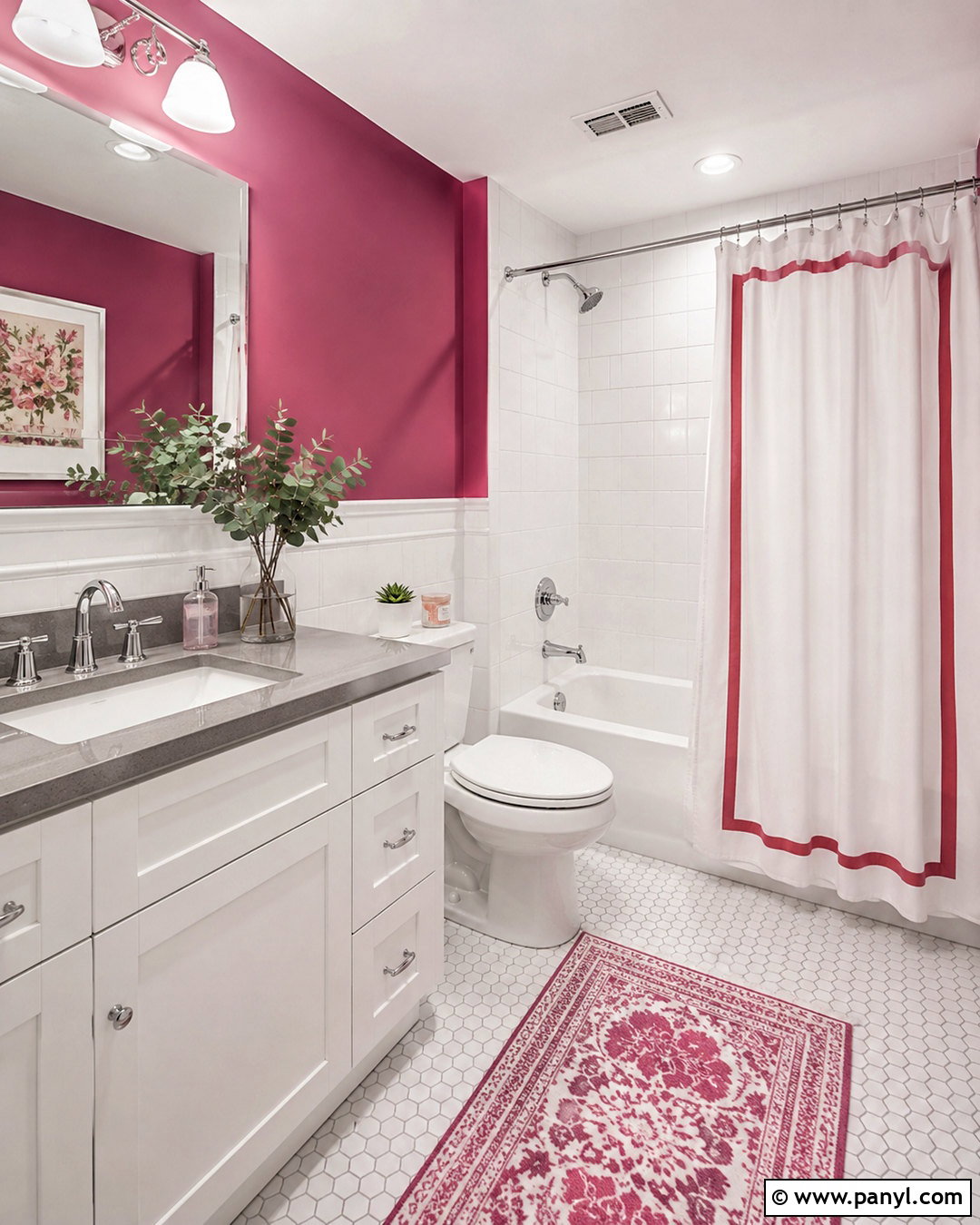 Dark Pink And White Bathroom - 20 dark pink bathroom ideas
