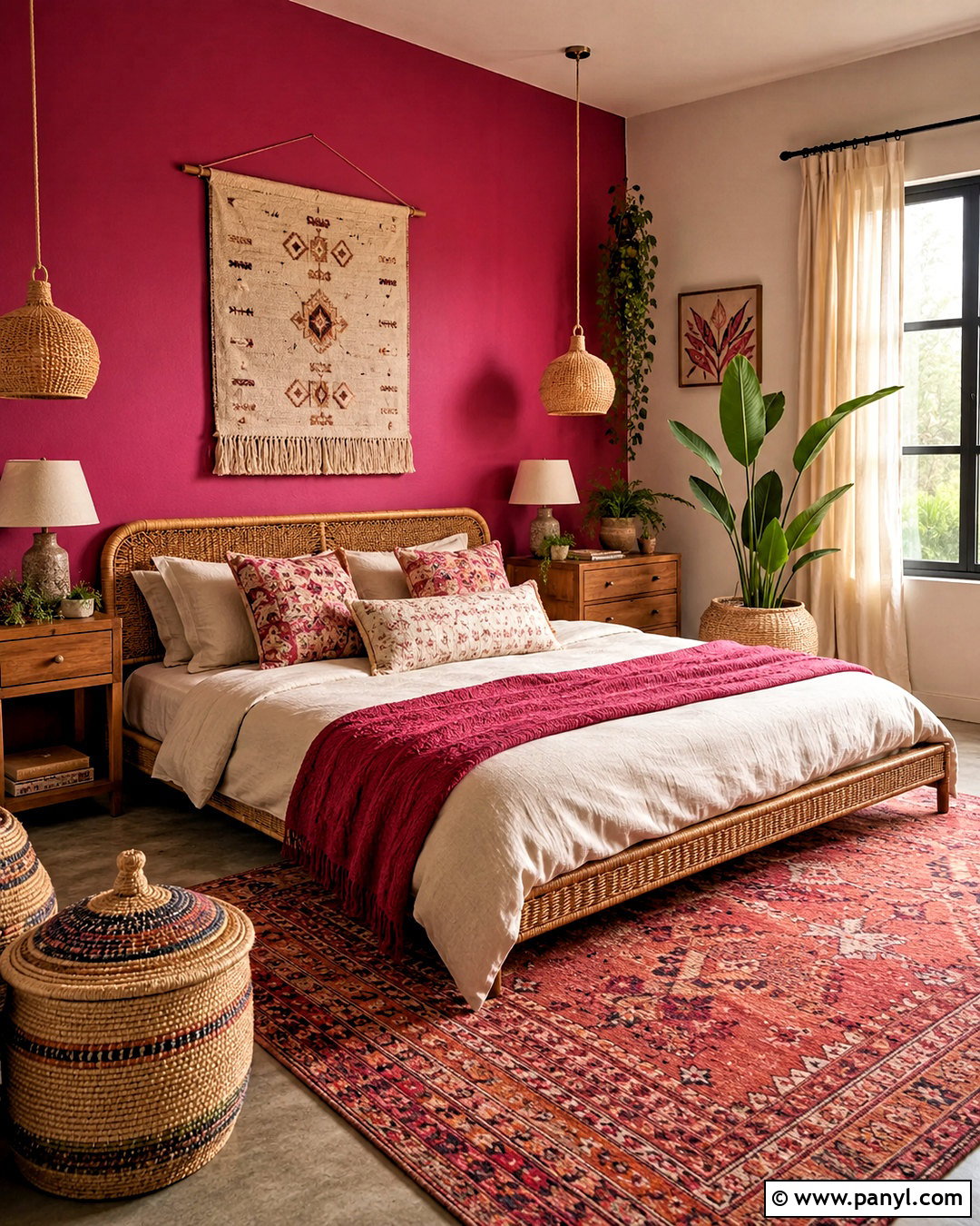 Dark Pink Boho Bedroom - 20 dark pink bedroom ideas