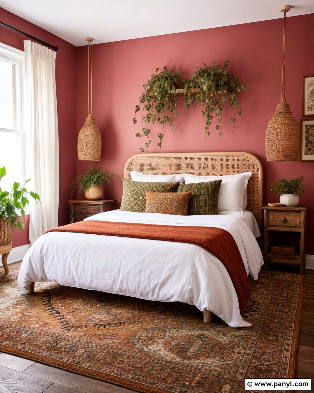 Dark Pink Boho Bedroom - 35 dark pink walls