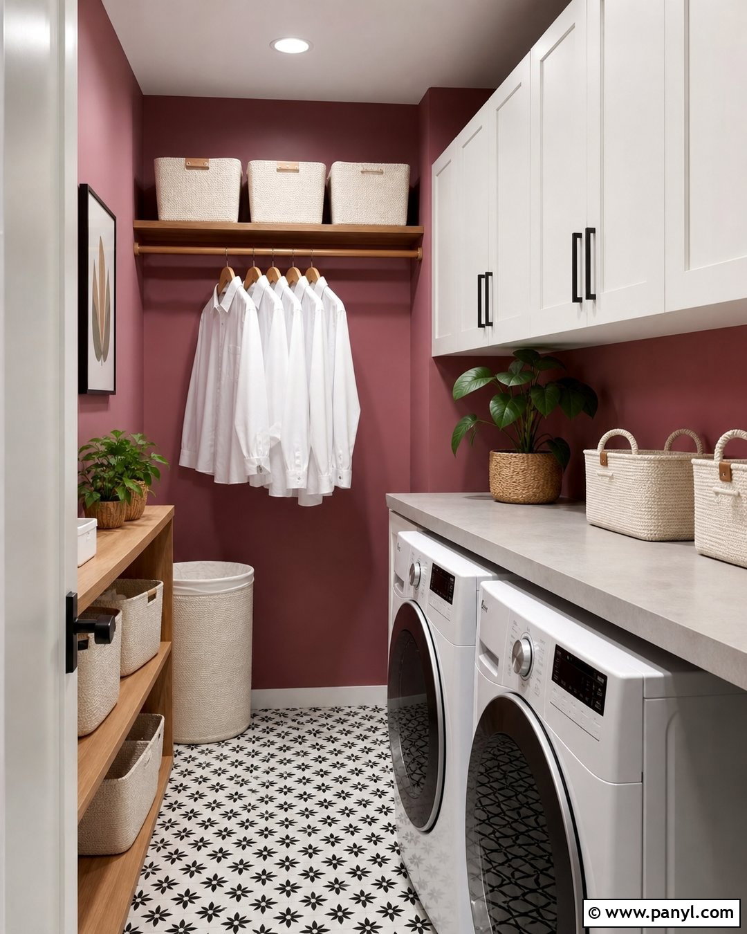 Dark Pink Laundry Room - 35 dark pink walls