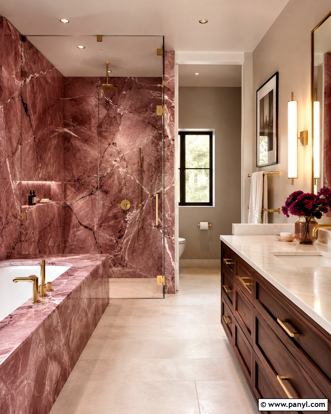 Dark Pink Marble Bathroom - 20 dark pink bathroom ideas