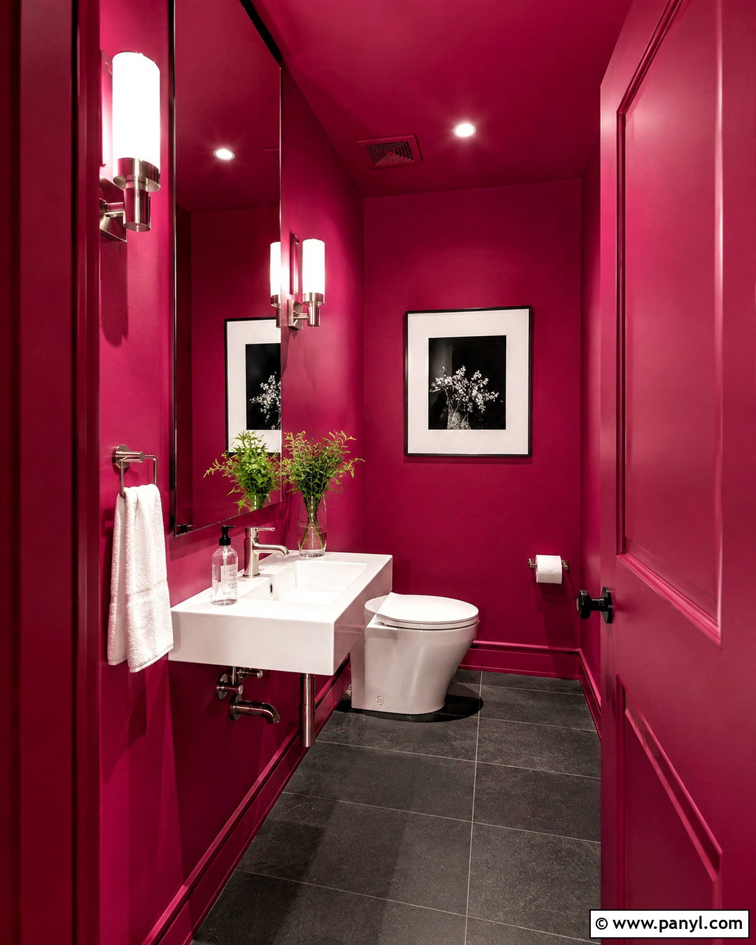 Dark Pink Toilet Room - 20 pink toilet room ideas