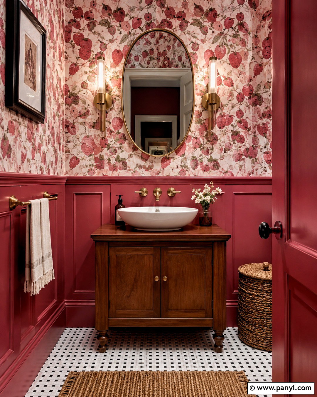 Dark Pink Wallpaper Powder Room - 20 dark pink bathroom ideas