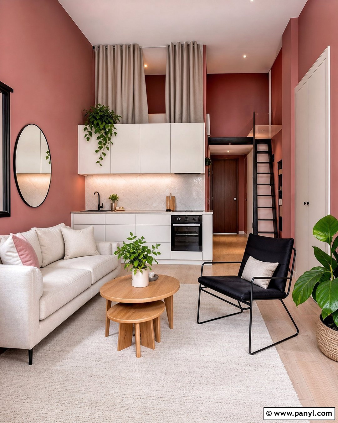 Dark Pink Walls In A Small Apartment - 35 dark pink walls