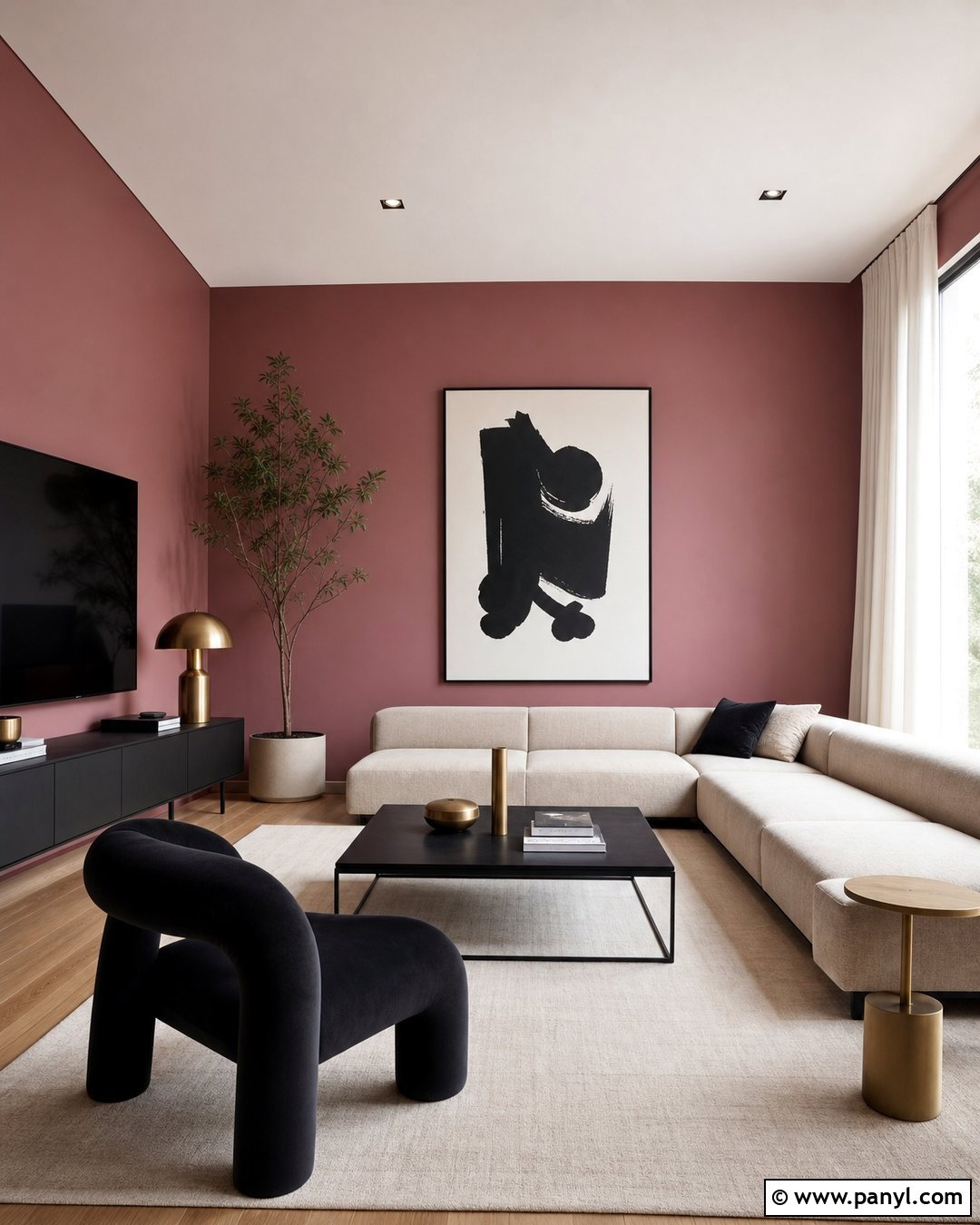 Dark Pink Walls With Black Accents - 35 dark pink walls