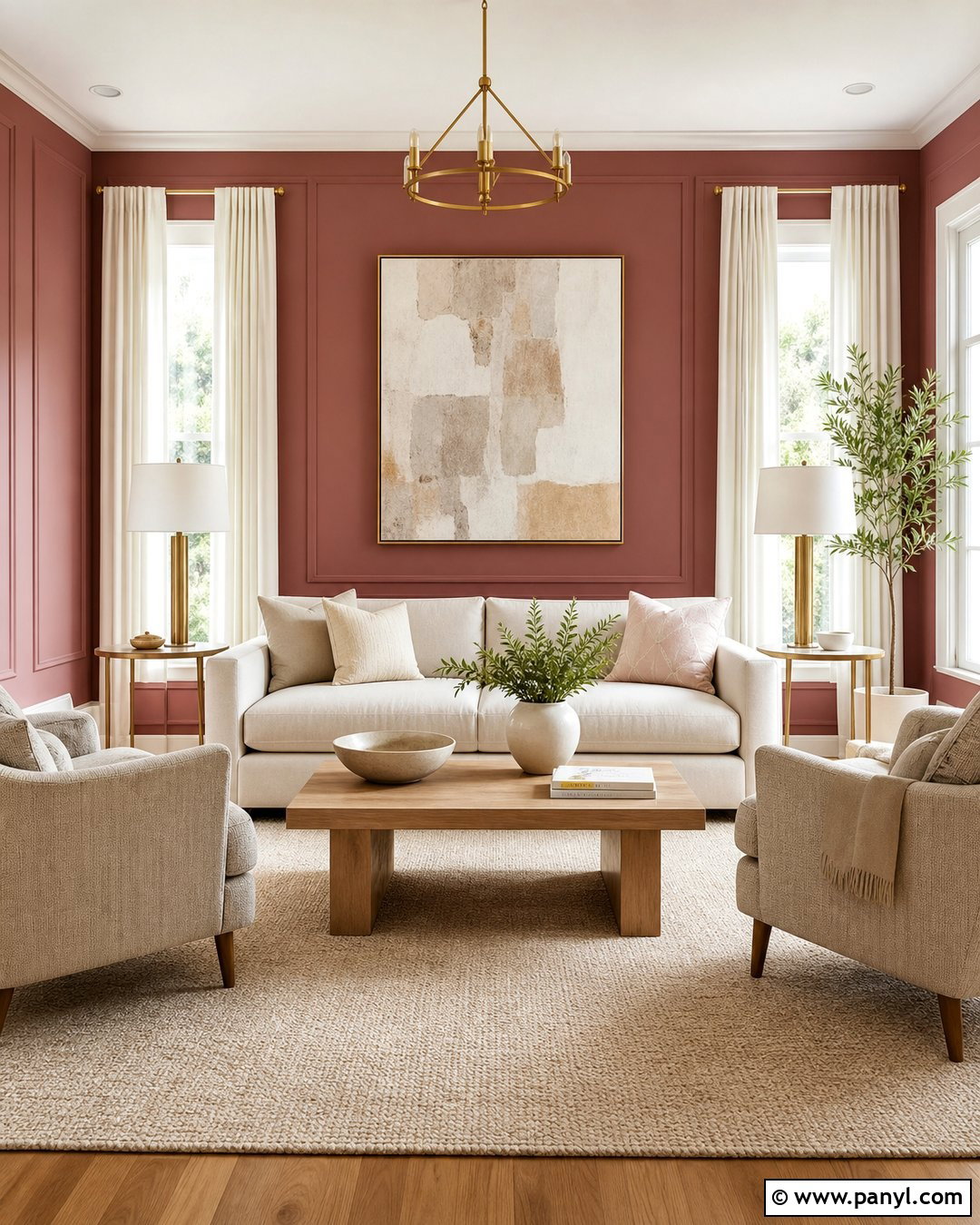 Dark Pink Walls With Cream Furniture - 35 dark pink walls