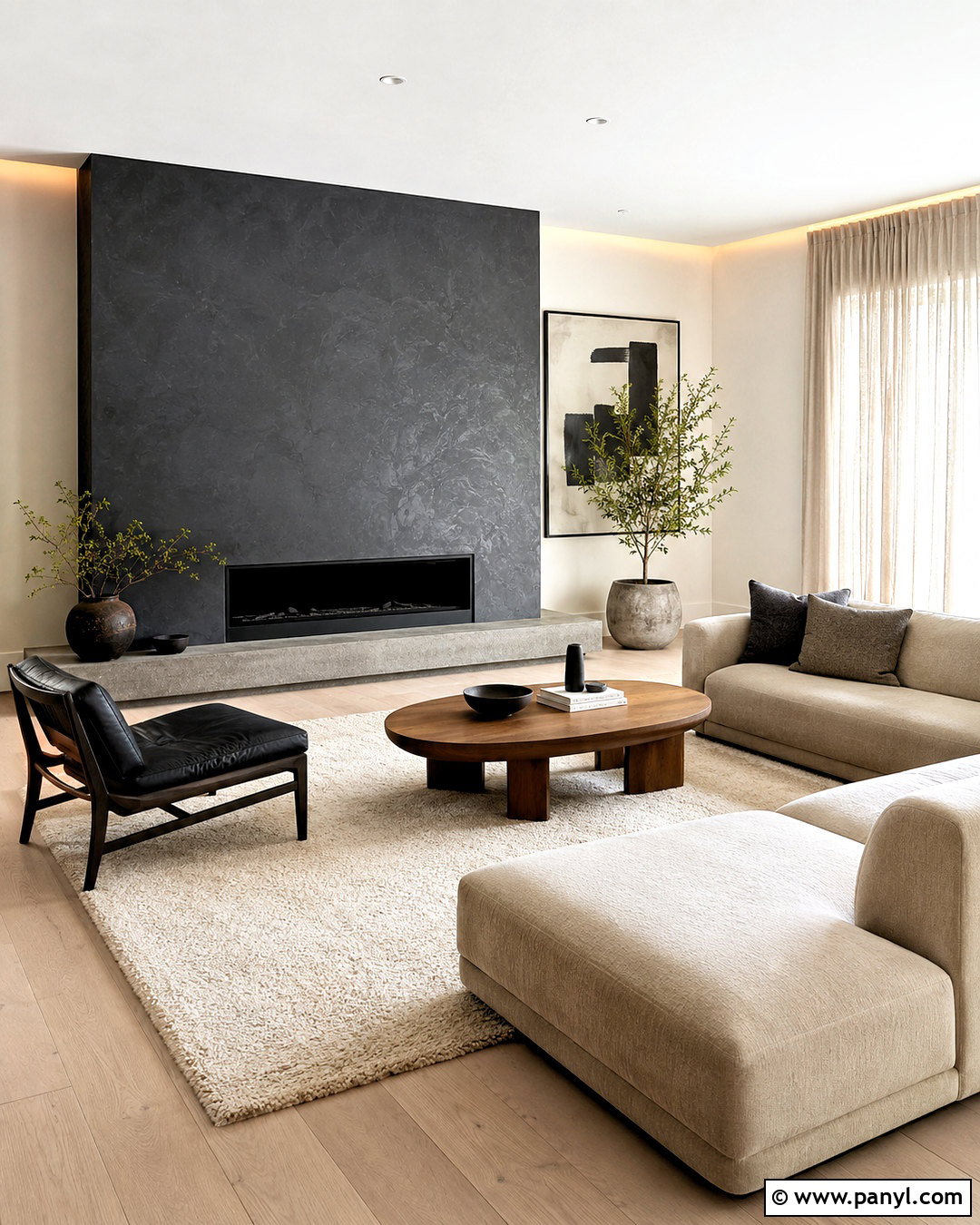 Dark Plaster Fireplace - 20 moody fireplace ideas