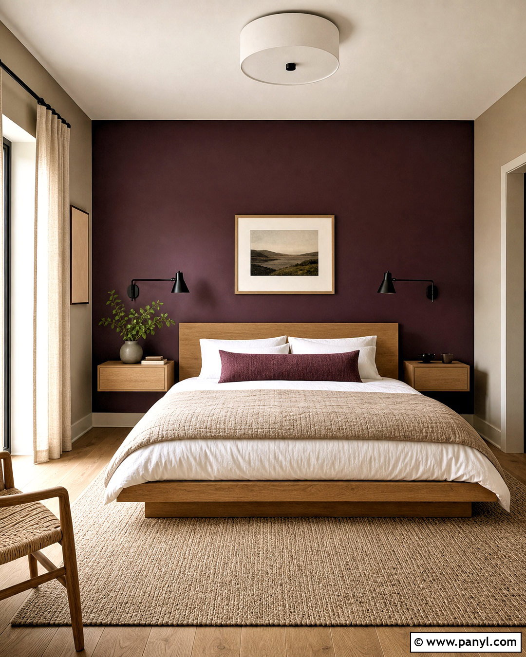 Dark Plum Accent Wall Bedroom - 20 dark plum bedroom ideas