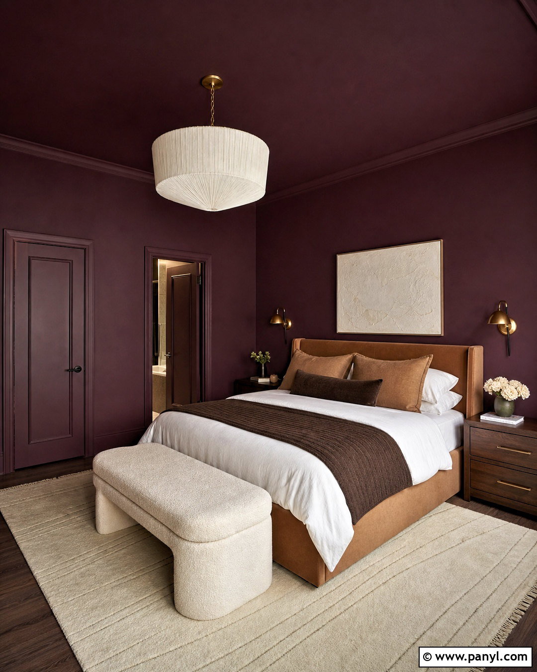 Dark Plum Color Drenched Bedroom - 20 dark plum bedroom ideas