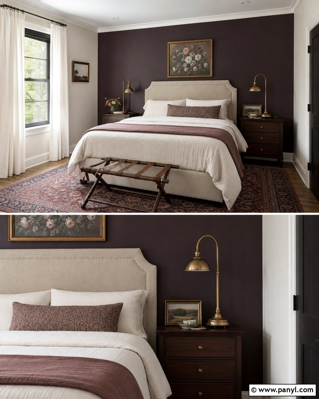 Dark Plum Guest Bedroom Accent Wall - 30 dark accent walls