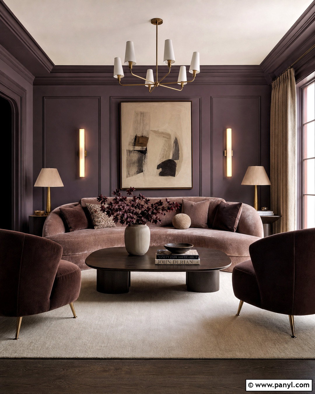 Dark Plum Living Room - 20 dark paint living room ideas