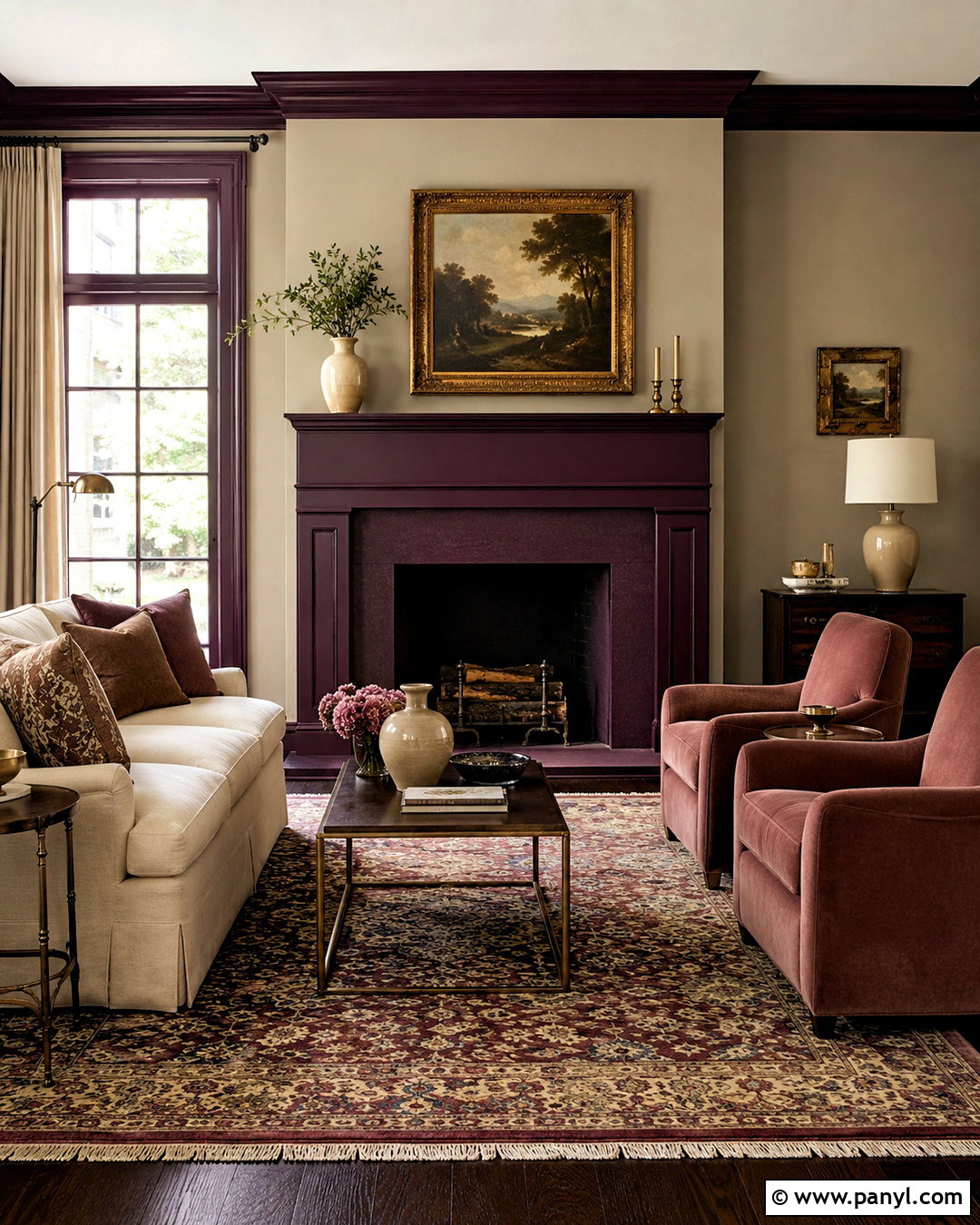 Dark Plum Painted Fireplace - 20 dark painted fireplace ideas