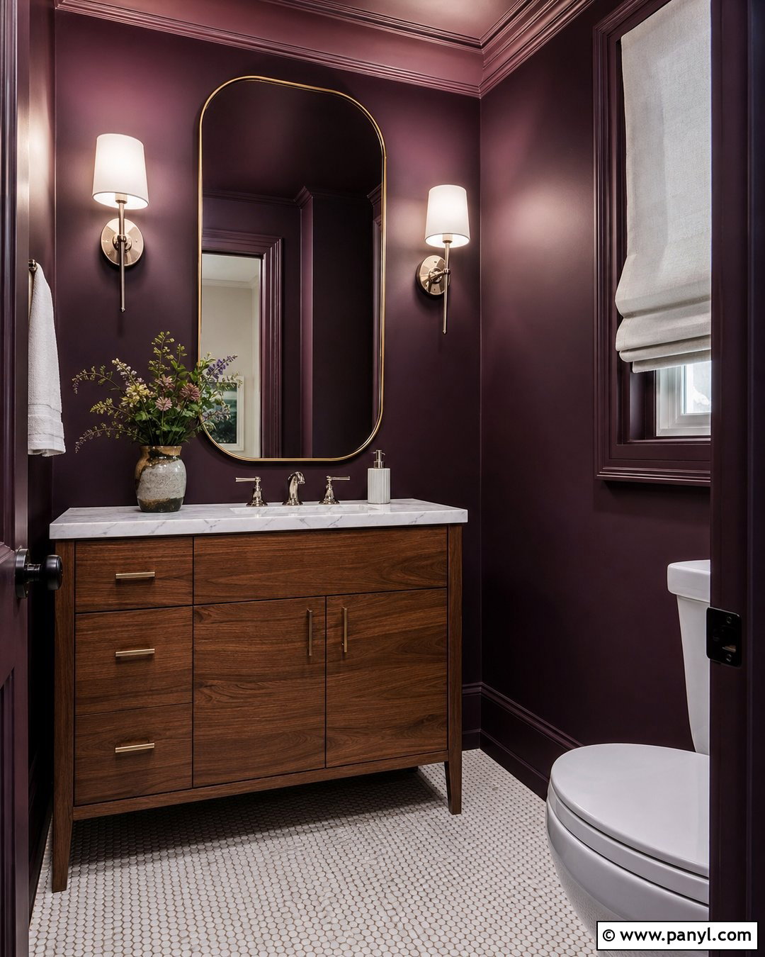 Dark Plum Powder Room Walls - 35 dark wall colors