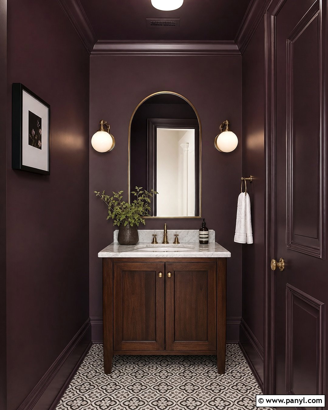 Dark Plum Powder Room Walls - 30 dark wall paint ideas