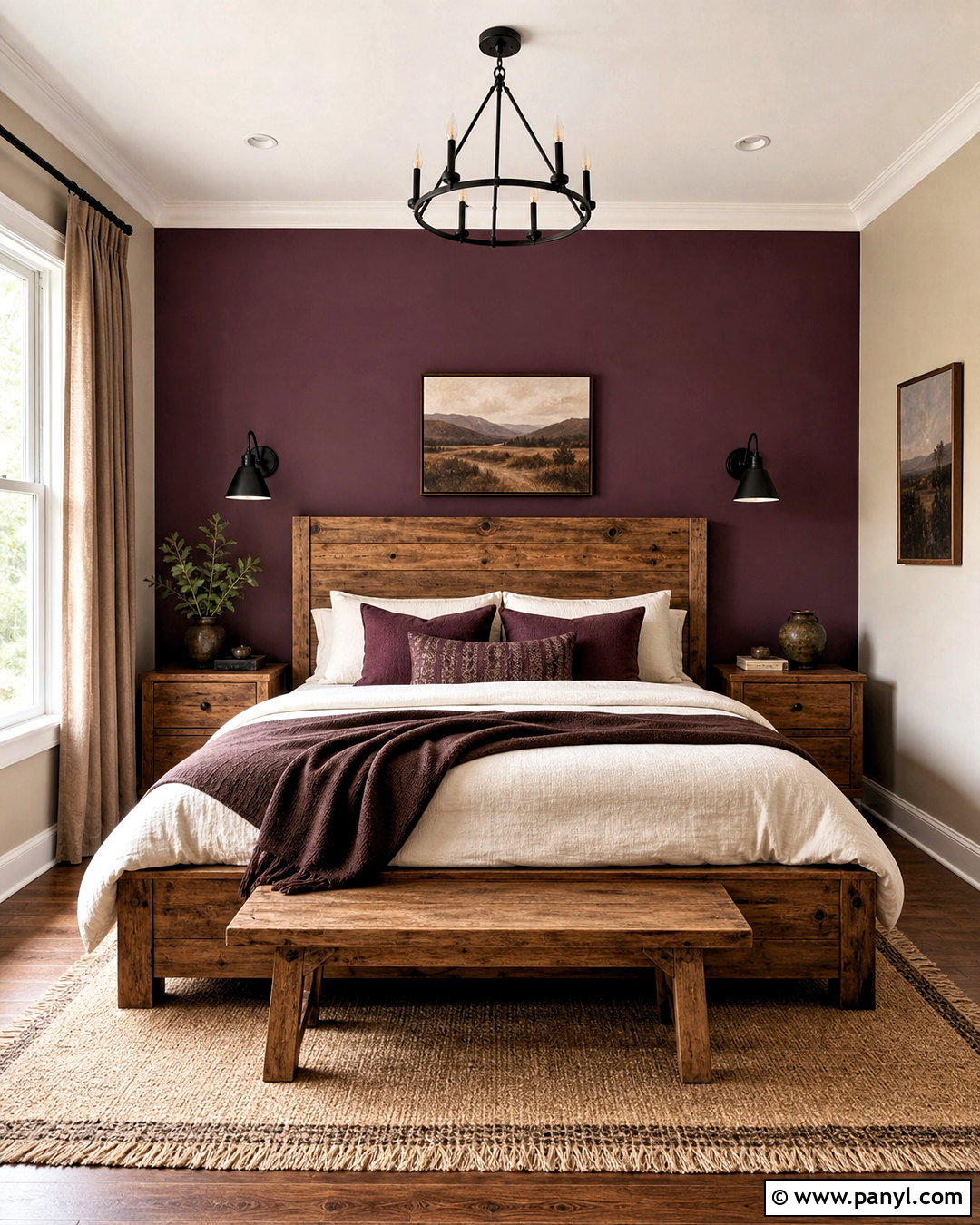 Dark Plum Rustic Bedroom - 20 dark plum bedroom ideas