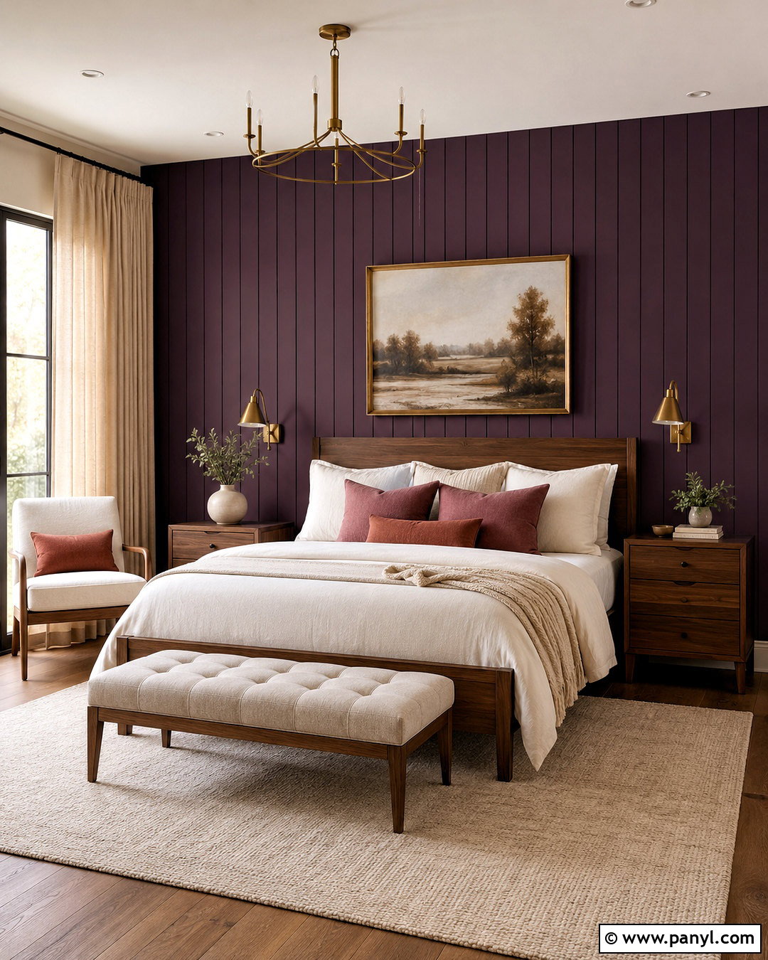 Dark Plum Shiplap Bedroom - 20 dark shiplap wall ideas