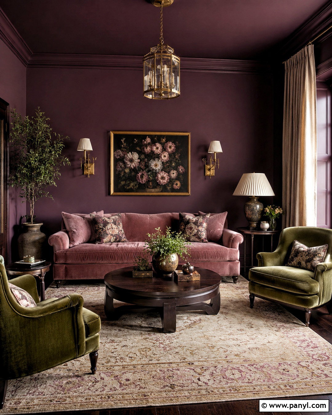 Dark Plum Sitting Room - 20 dark painted rooms