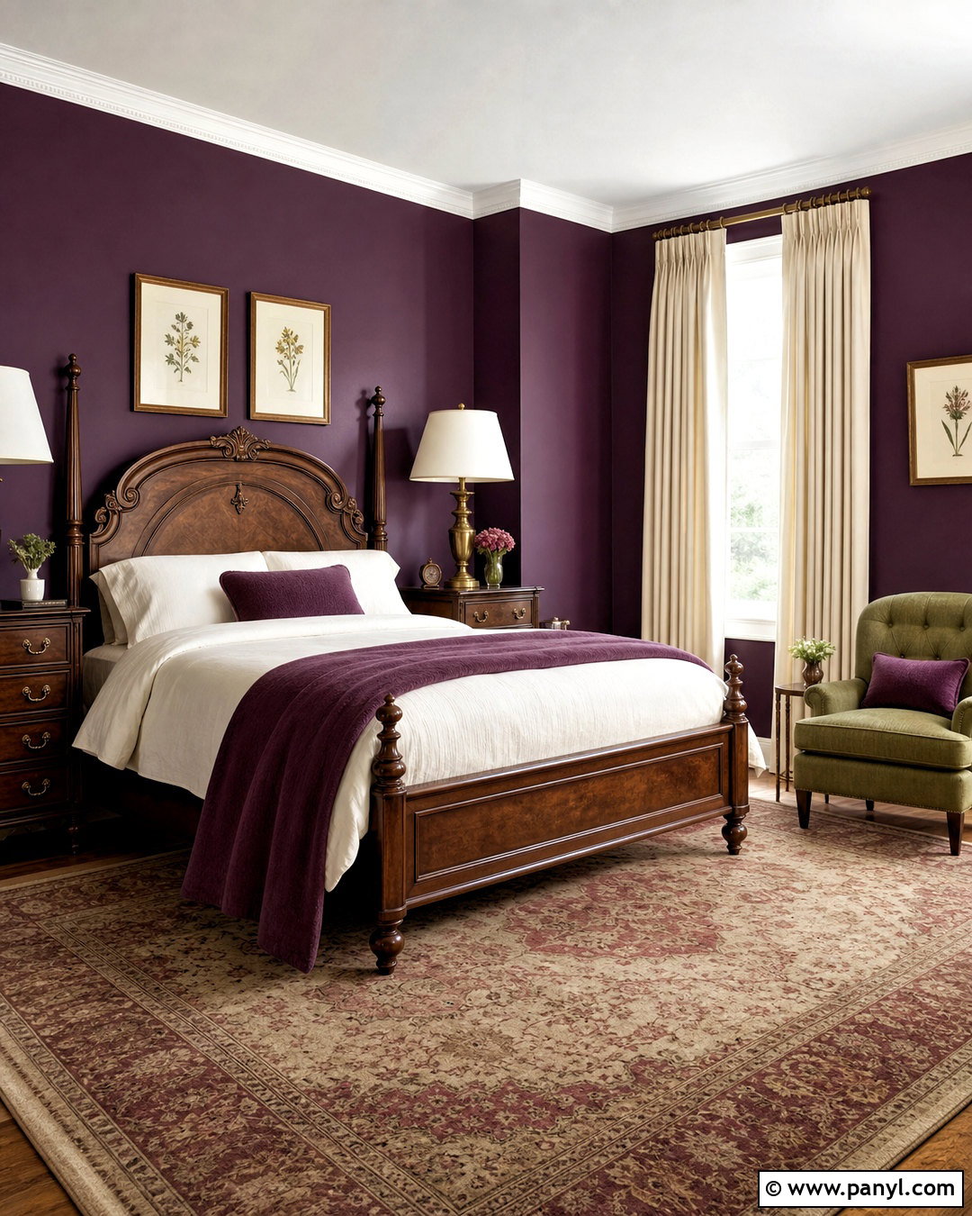 Dark Plum Traditional Bedroom - 20 dark plum bedroom ideas
