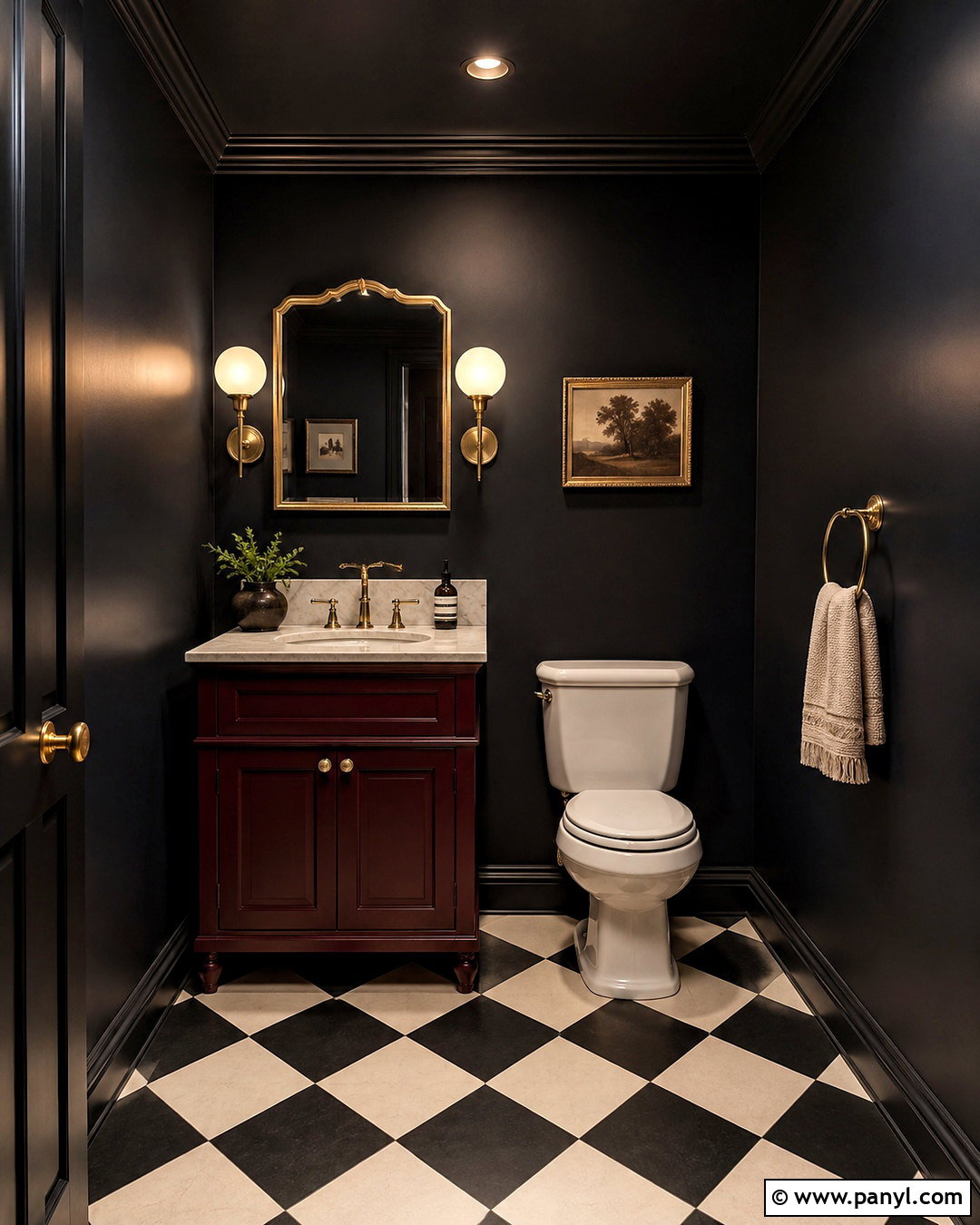 Dark Powder Room - 20 dark theme bathroom ideas