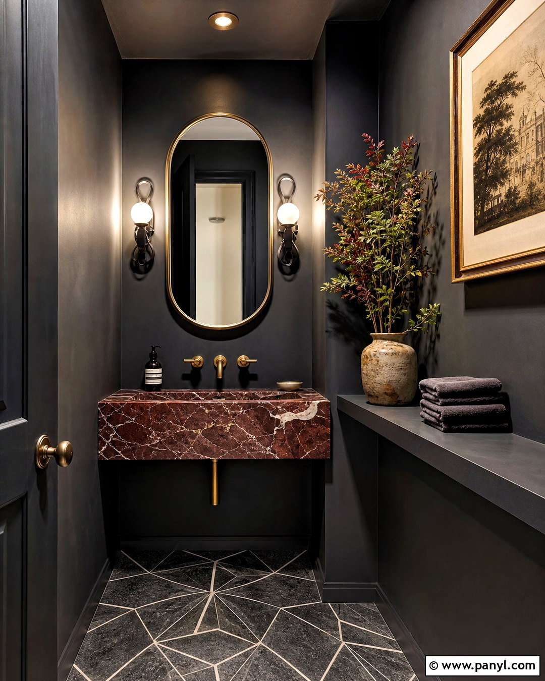 Dark Powder Room - 20 dark bathroom design ideas