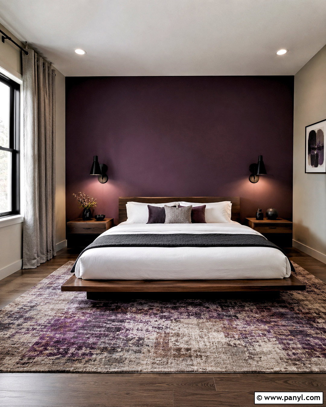 Dark Purple Accent Wall Bedroom - 20 dark purple bedroom ideas