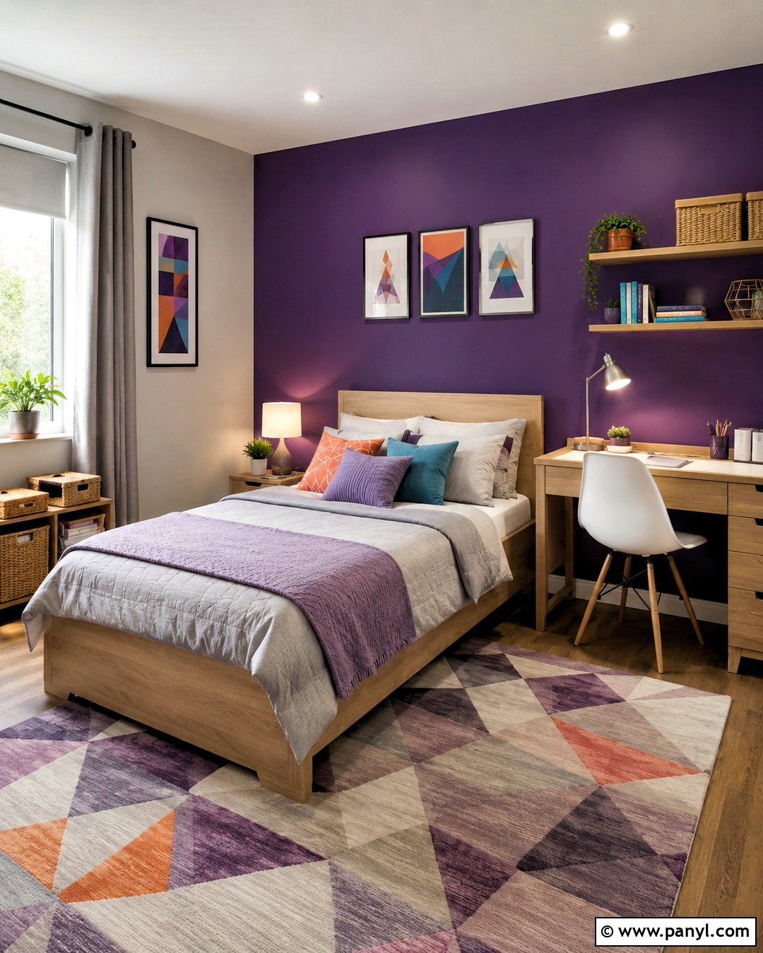 Dark Purple Accent Wall For Teen Bedroom - 20 dark purple accent wall bedroom ideas