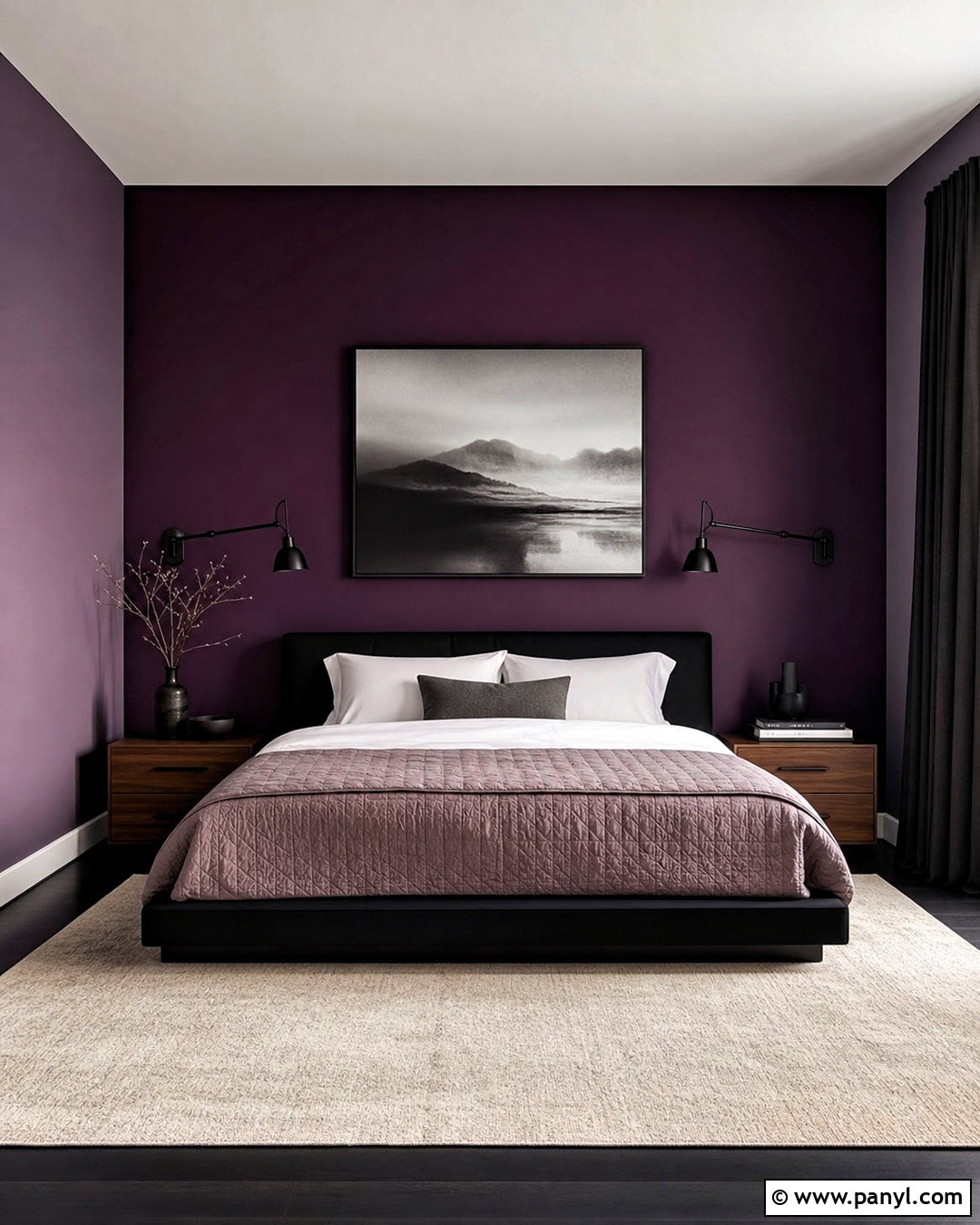 Dark Purple And Black Bedroom - 20 purple wall painting ideas bedroom ideas