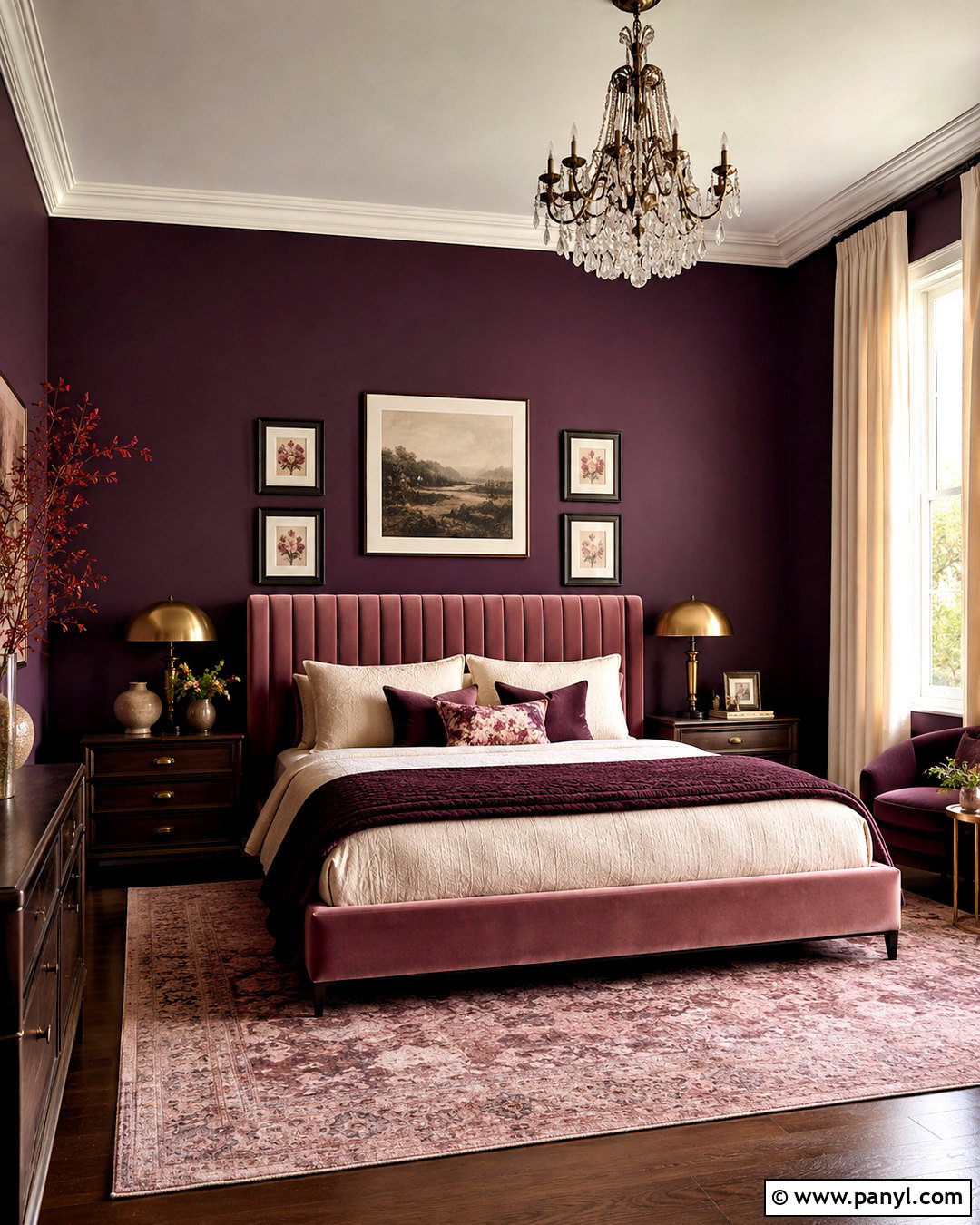 Dark Purple And Blush Pink Bedroom - 20 dark purple bedroom ideas